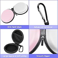 Vista 2 de Doohoeek Hard Carrying Bag for Pokémon GO Plus + 2023, Exact-Size Carrying Case for Pokemon Go Plus Plus with with Carabiner Clip, Pink White