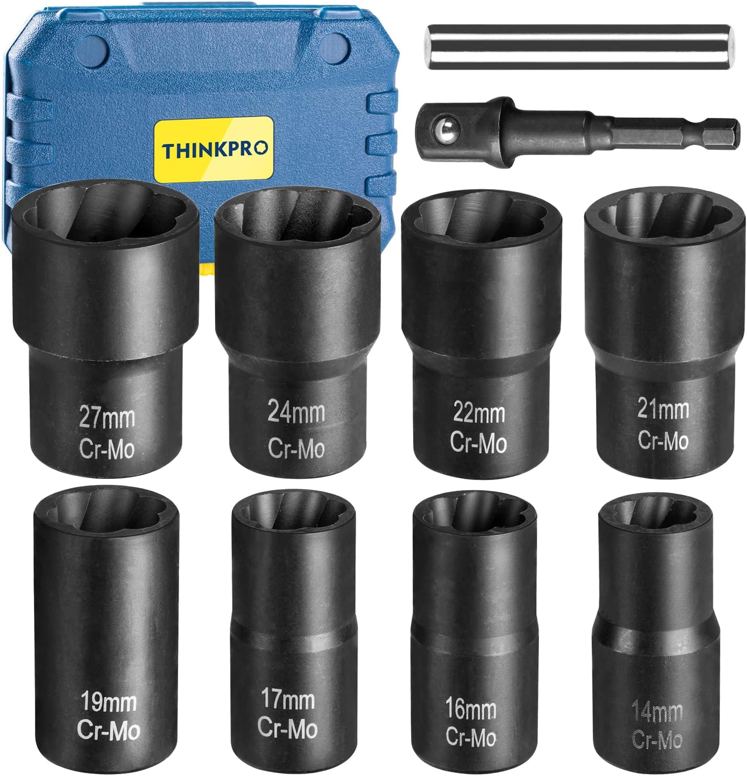Lug Nut Removal Tool,10 Piece Lug Nut Extractor Set 1/2 Inch Drive