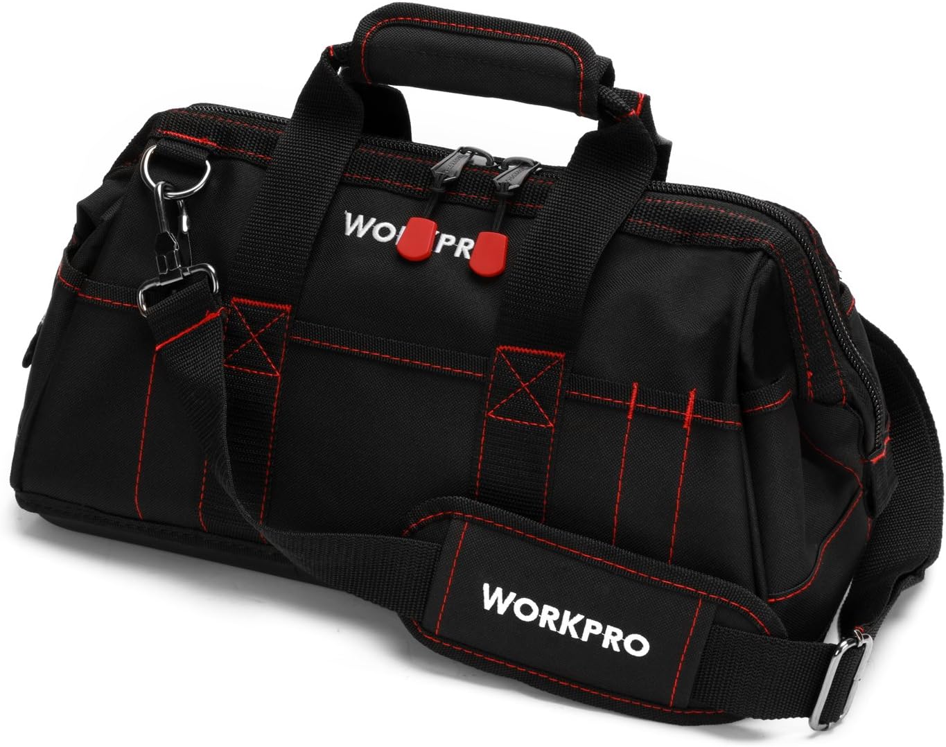WORKPRO 16-inch Close Top Wide Mouth Tool Storage Bag with Water Proof Rubber Base, W081022A, 16" - - 