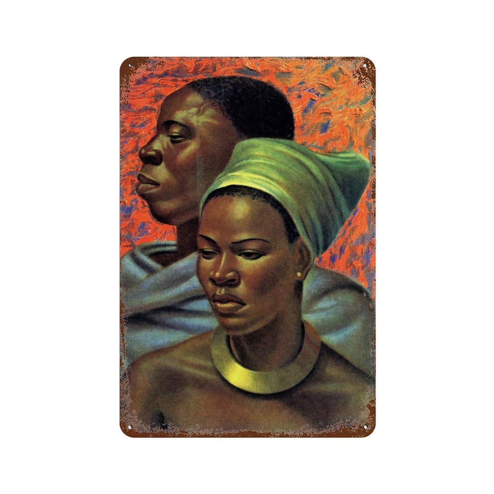xiaoxiaoshen Artist Vladimir Tretchikoff African Wall Decor Art Metal Tin Poster Modern Home Decor Art Home Bar Shop Decorations Vintage Sign 30x20cm