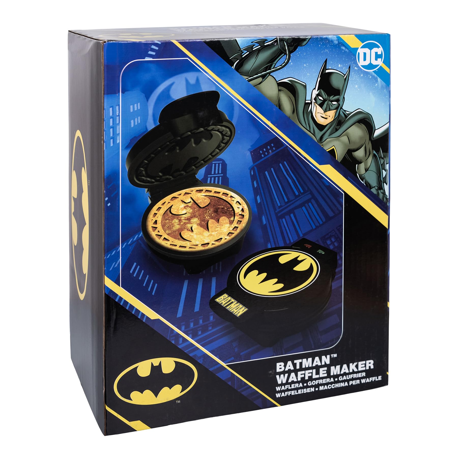 Uncanny Brands - Gofrera Logo Batman - Impresión en el gofre - Enchufe Europeo - Licencia DC Comics - Facil de usar y limpiar - Hogar y cocina - Heroes