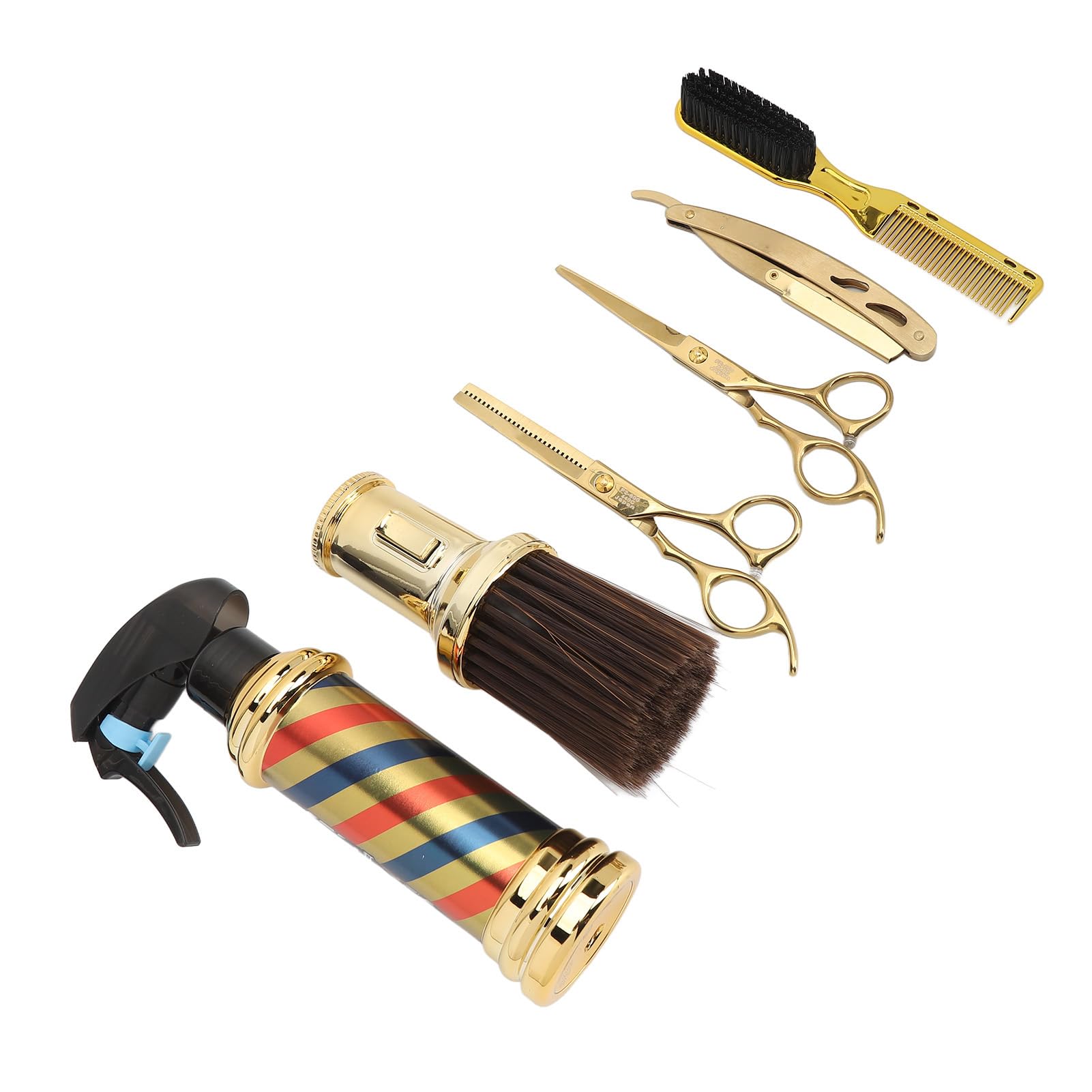 Styling Set - Profi Styling Set mit Haarschneidescheren, Sprühflasche, Staubwedel, Bürste für Haarschnitt zu Hause und im Salon
