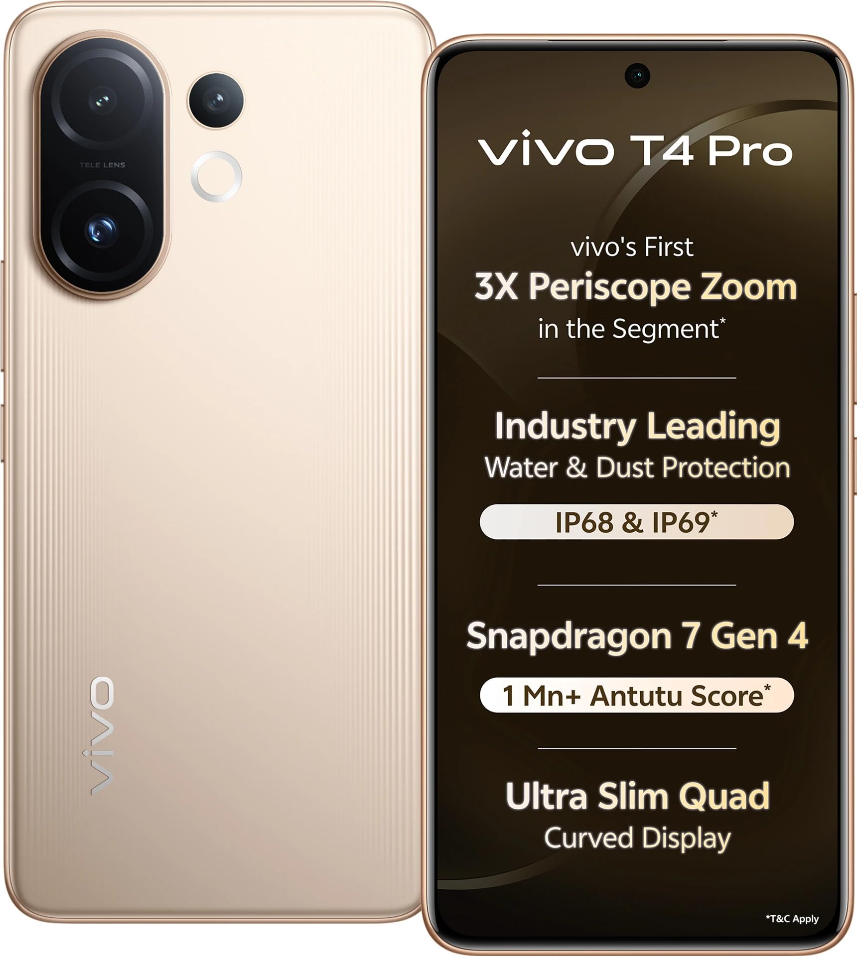 vivo T4 Pro 5G, Blaze Gold (8GB, 256GB)