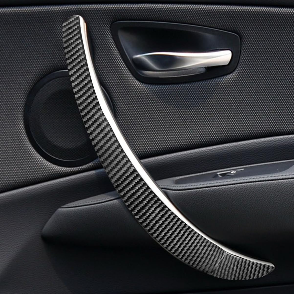 Compatible with BMW 1 Series E81 E82 E87 E88 2008-2013 Carbon Fiber Car Interior Accessories Decoration Decal Sticker Trim (Door Handle 4pcs)