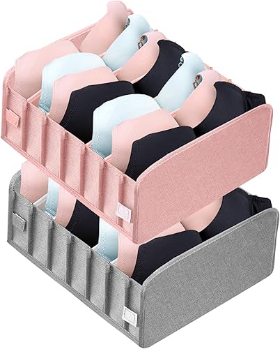 Coopay Paquete de 2 organizadores de cajones para ropa interior organizador de ropa interior organizador de brasier divisor de cajones para corbatas