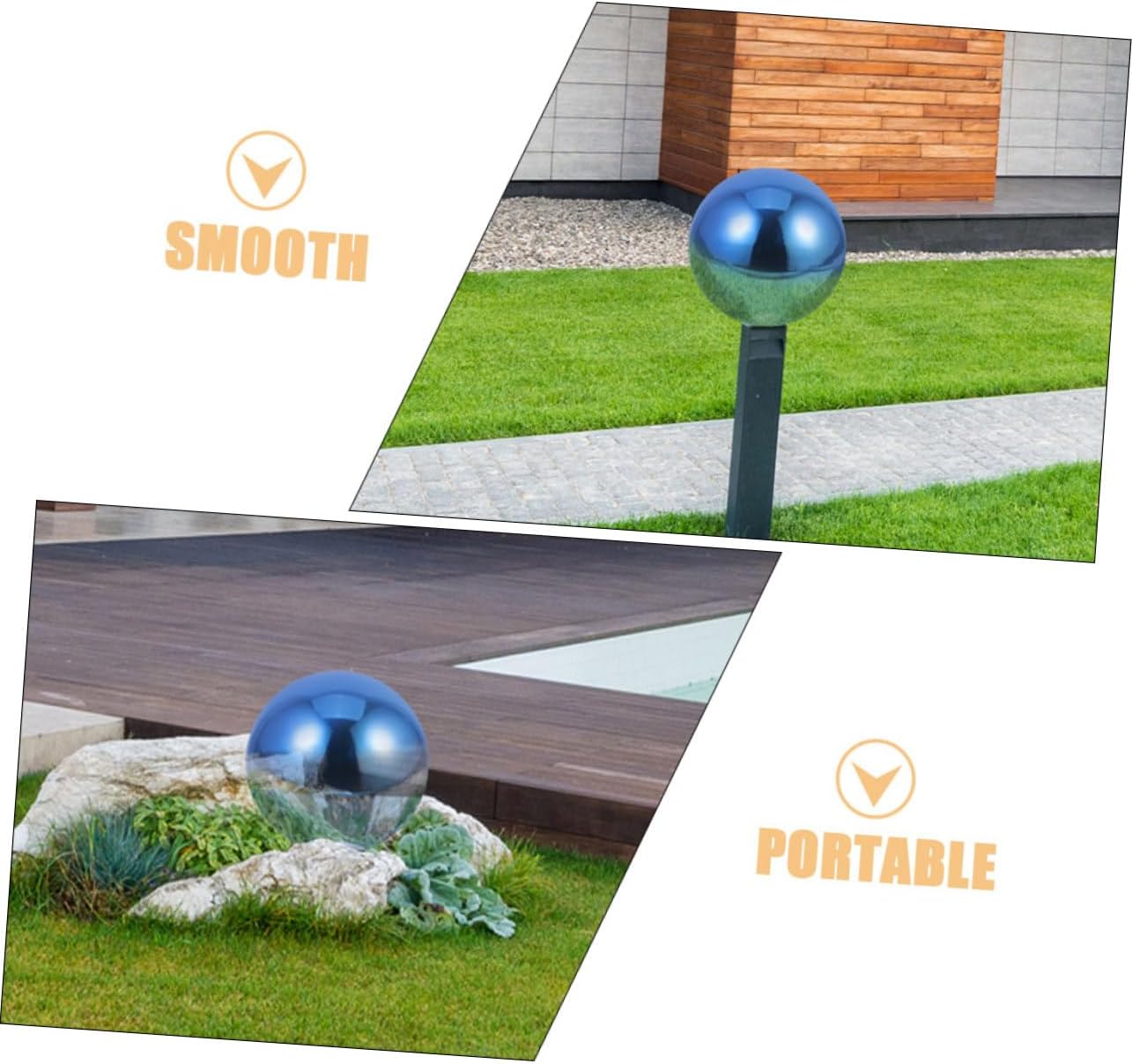 Holibanna Polished Colored Gazing Ball 5.31 Inch Reflective Garden Globe Outdoor Lawn Decorative Sphere Ornament