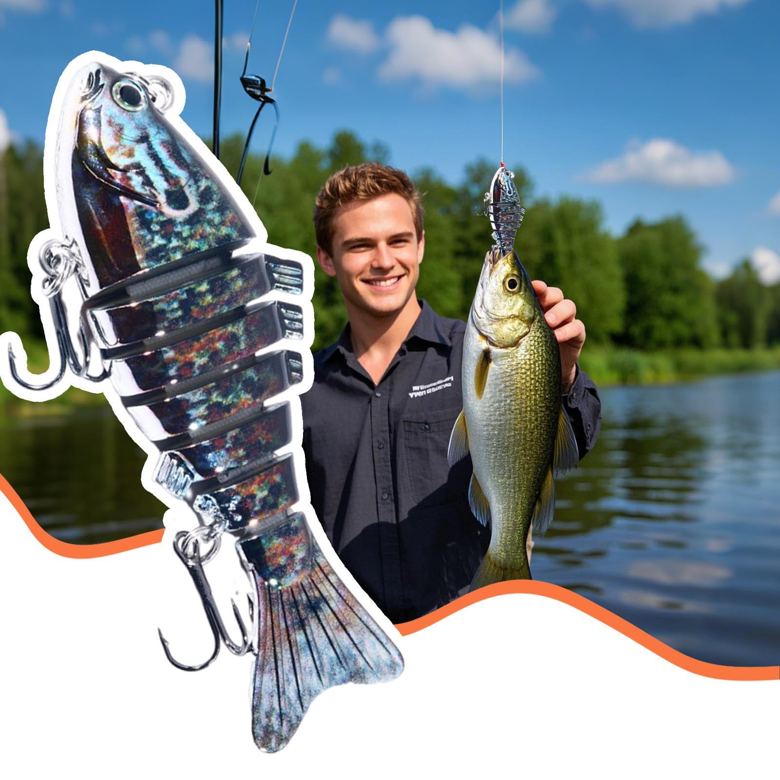 Fenteer Esche da Pesca Multi-snodate, Esche da Nuoto per