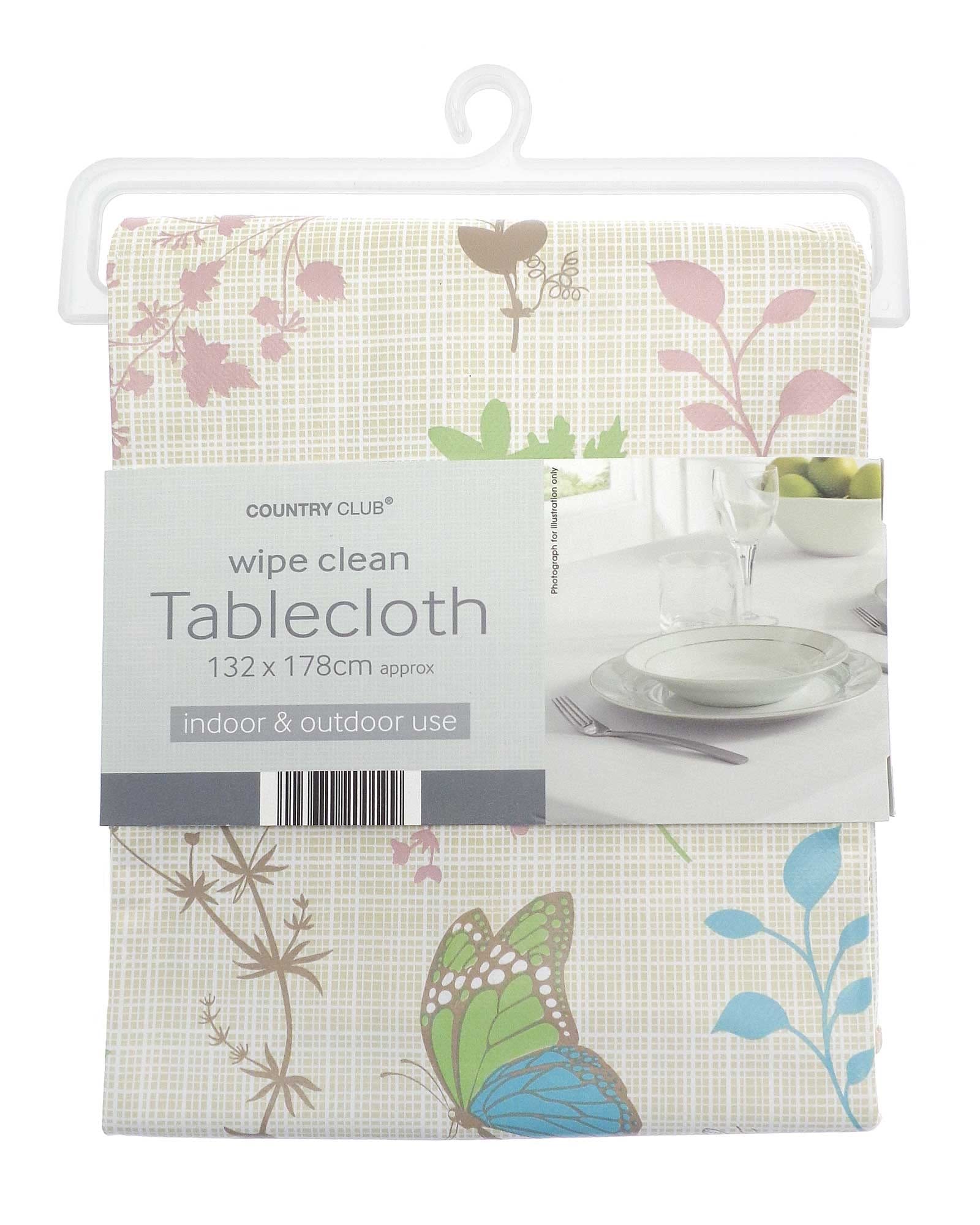 Country Club Country Garden Awesomely Useful And Essential Wipe Clean Tablecloths - 132Cm X 178Cm - 15+ Designs To Choose From - Indoor & Outdoor Use - Easy Clean (Country Garden)