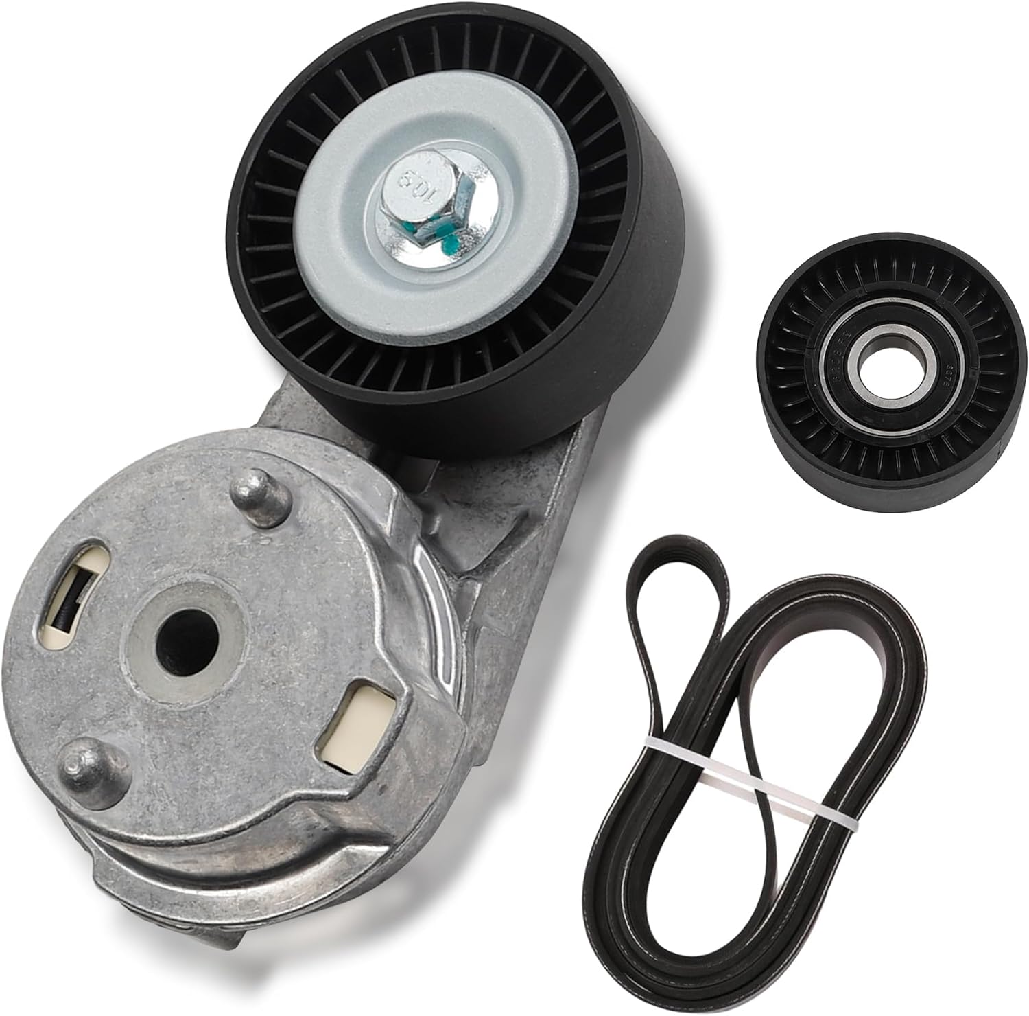 Dasbecan 39269 Serpentine Belt Drive Tensioner Pulley Component Kit Compatible with Jeep Wrangler 2007-2011, Replace# 89607 38018 6PK2285