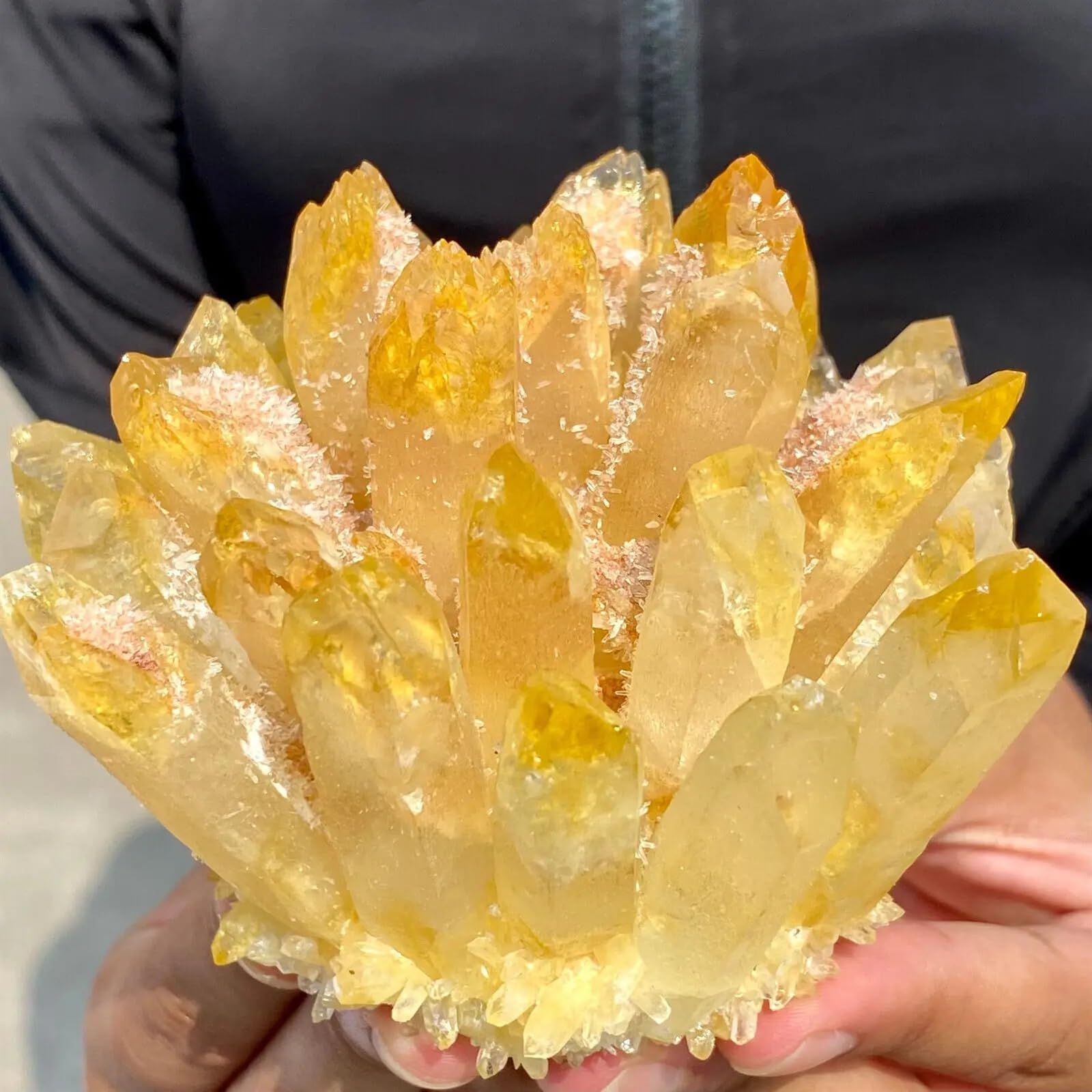 Yellow Phantom Quartz Crystal Cluster Ornaments (Size : 700-800g)