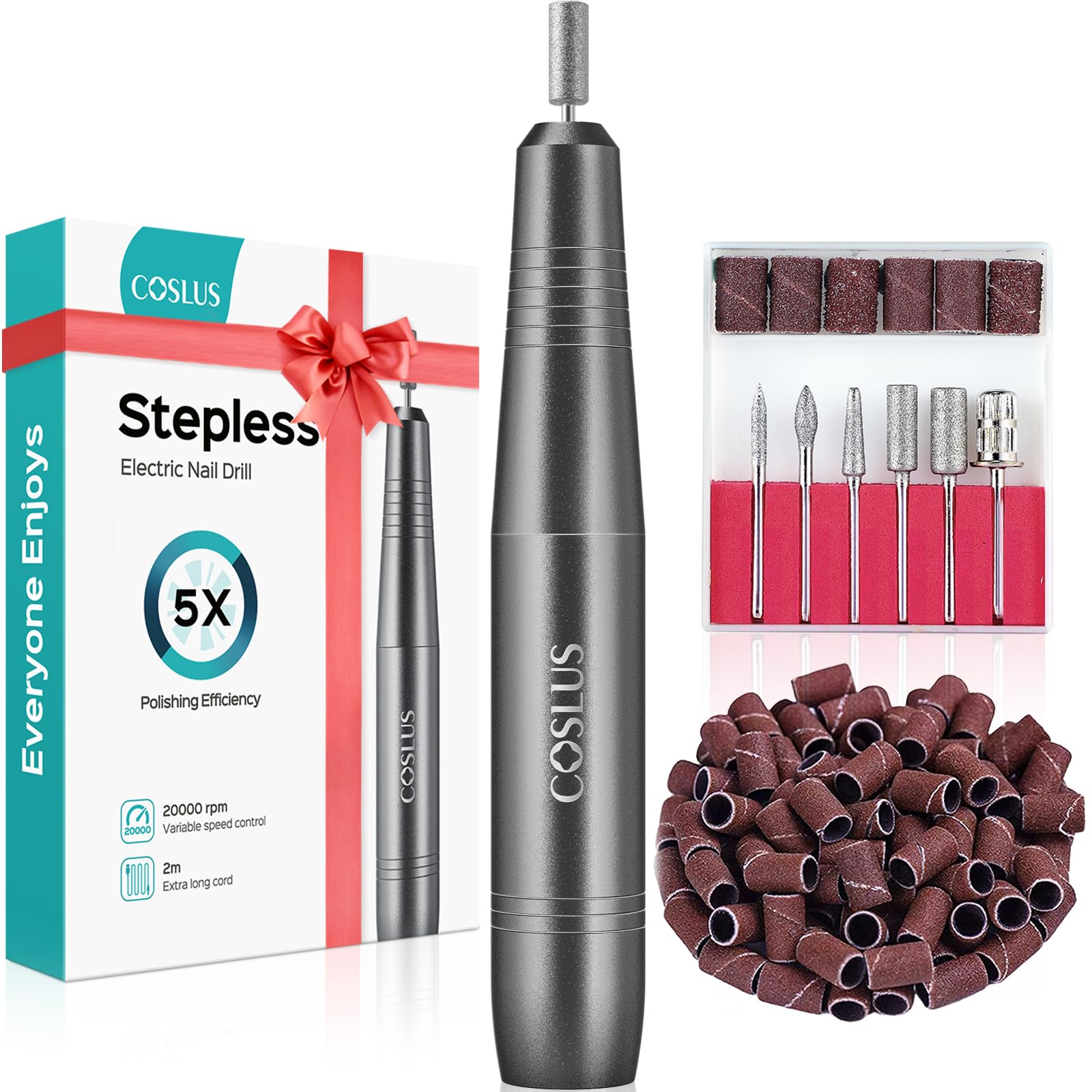 COSLUS Electric Nail Drill File Grey