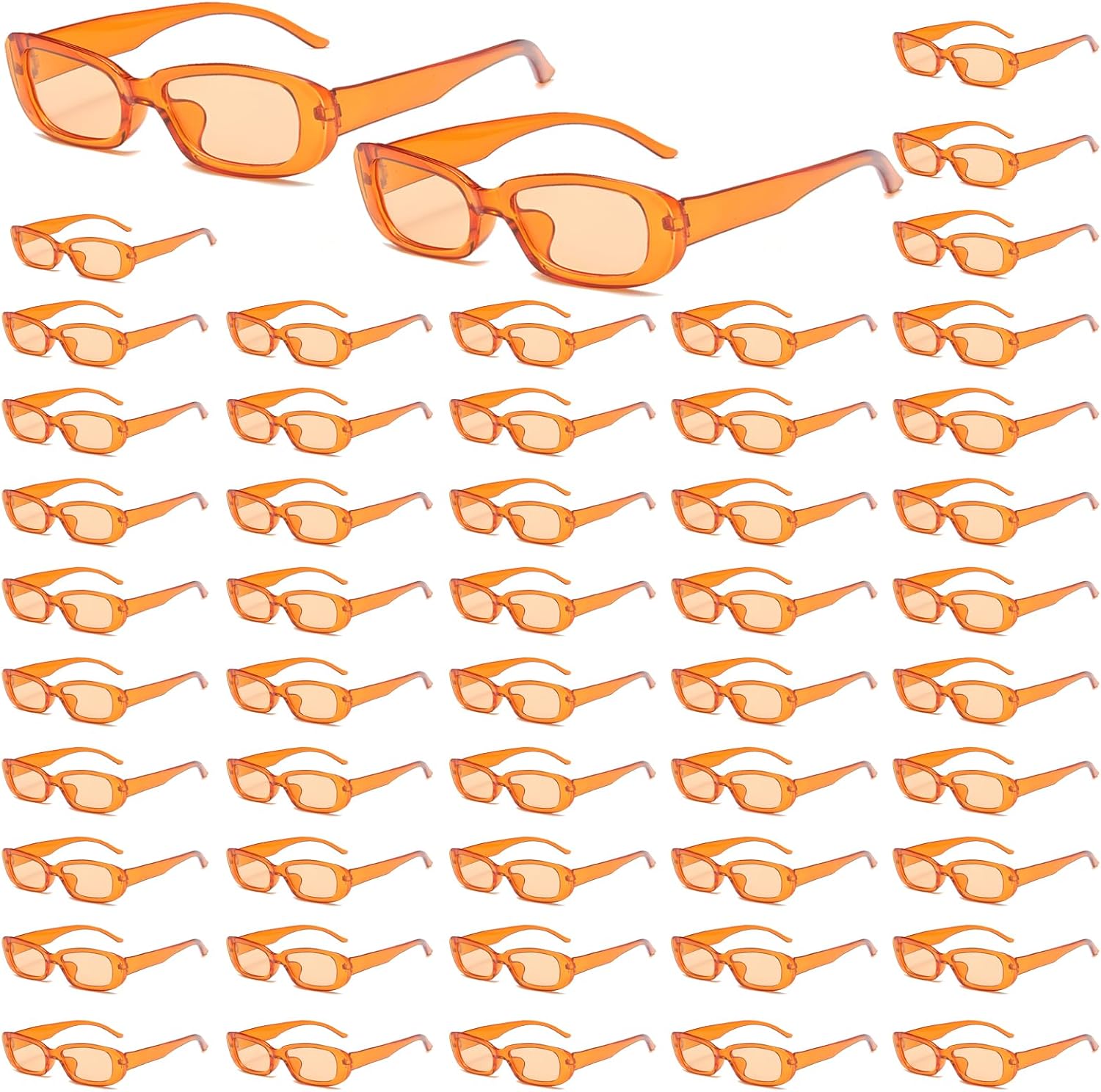 YQVIE Bulk Rectangle Sunglasses for Adult Retro Trendy Small Glasses 50/100 Pack