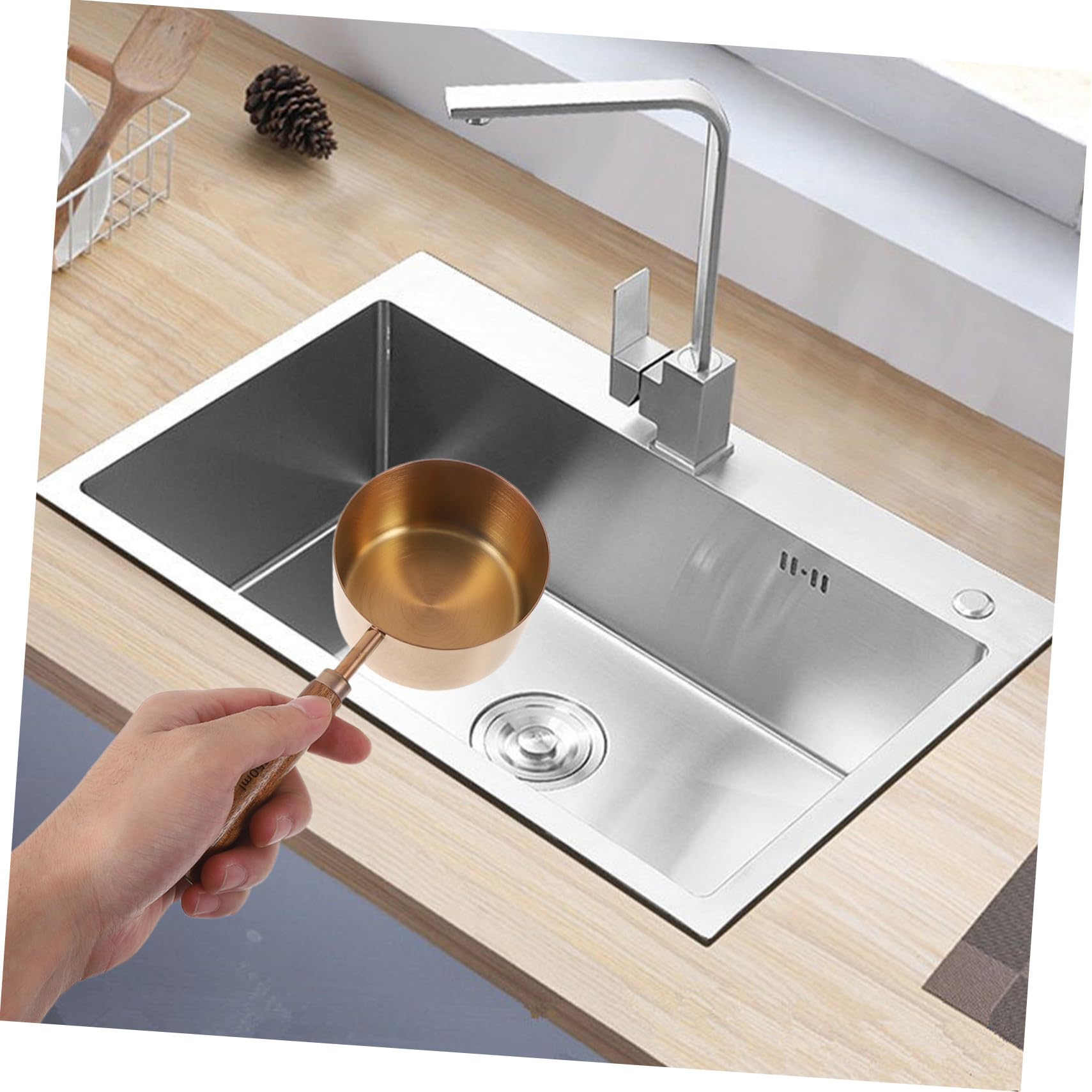 8 Piezas Cuchara Medidora De Té Cuchara De Café De Madera Herramientas Para Hornear De Cocina Rose Gold