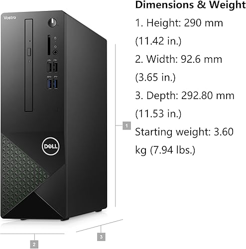 Miniatura 3 de Dell Vostro 3710 SFF - Computadora de escritorio empresarial de factor de forma pequeño, Intel Core i3-12100 (Beat i5-10600), 16 GB DDR4 RAM, 512 GB