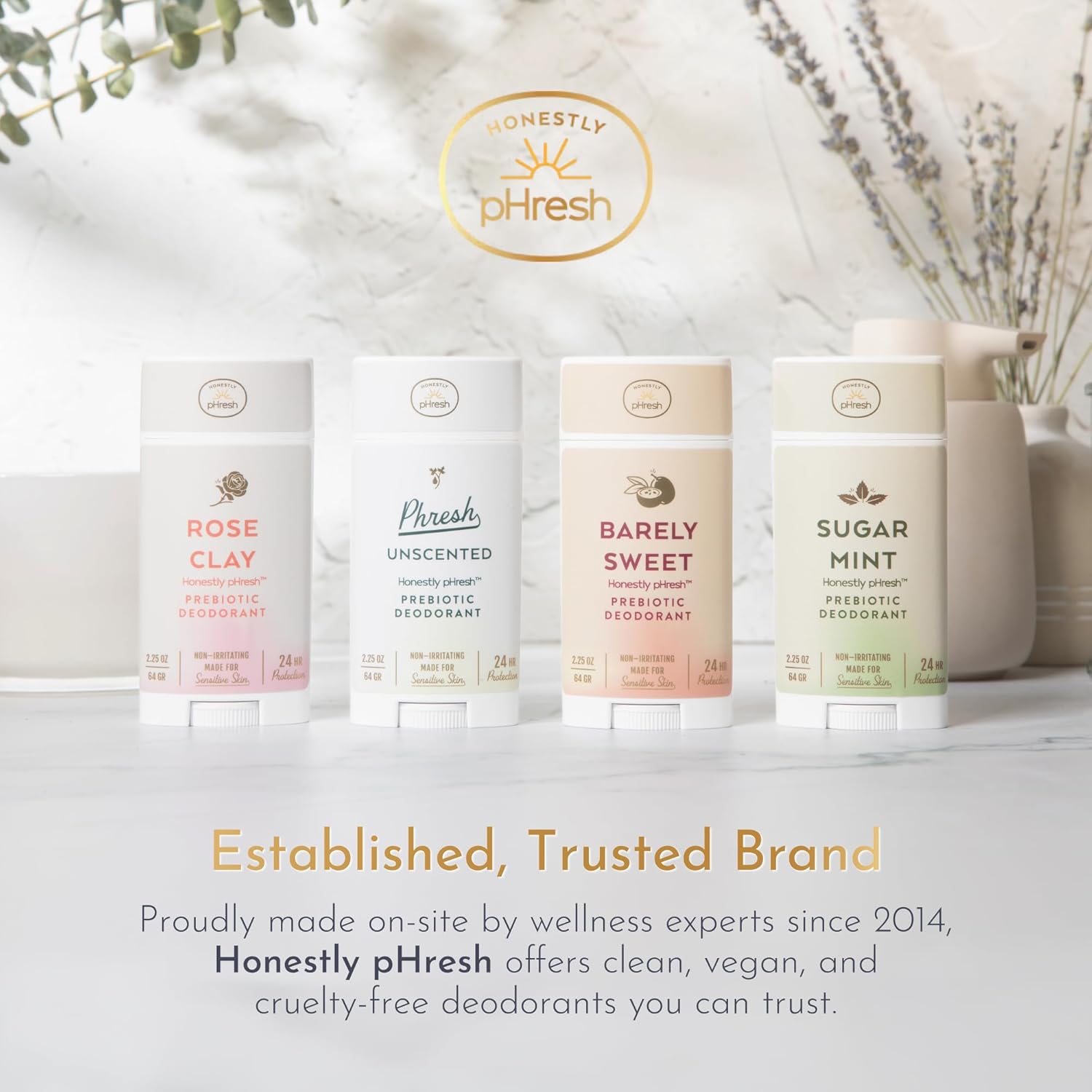 Honestly pHresh Prebiotic Natural Deodorant for Women – Aluminum & Baking Soda Free with 24 Hour Odor Protection. Clean Vegan Deodorant for Sensitive Skin. Made In USA – Rose Clay Scent, 2.5 oz - Image 7