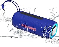 PEICHENG Portable Bluetooth Speaker: 20W Stereo Sound, IPX5 Waterproof, RGB Lights, BT 5.3, 24H Playtime, TWS Pairing - Blue Party Essential