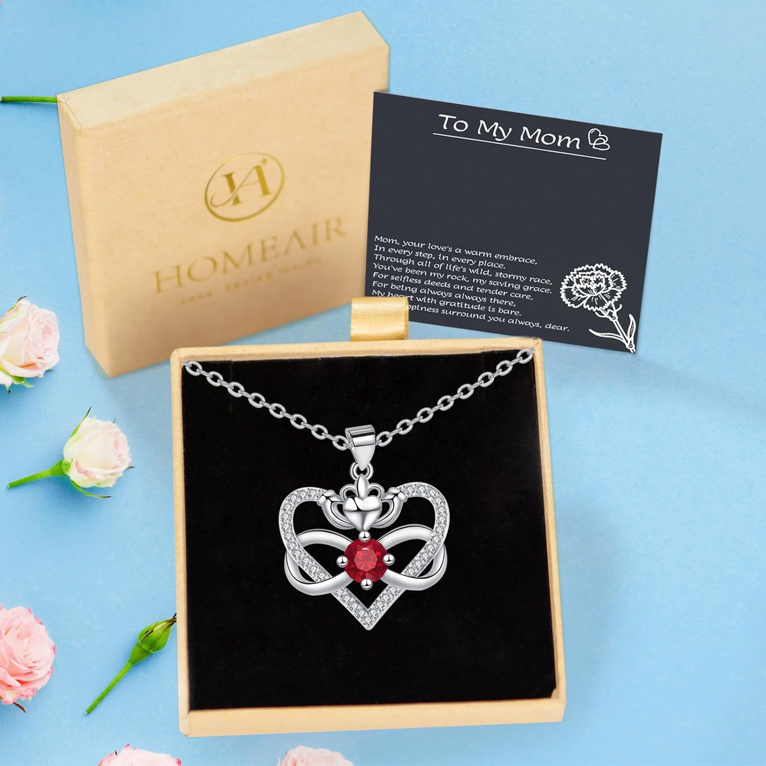 Heart Pendant Necklace Gifts for Mama Daughter Granddaughter Girlfriend Best Friend Women Graduation Birthday Valentines Day - Image 3