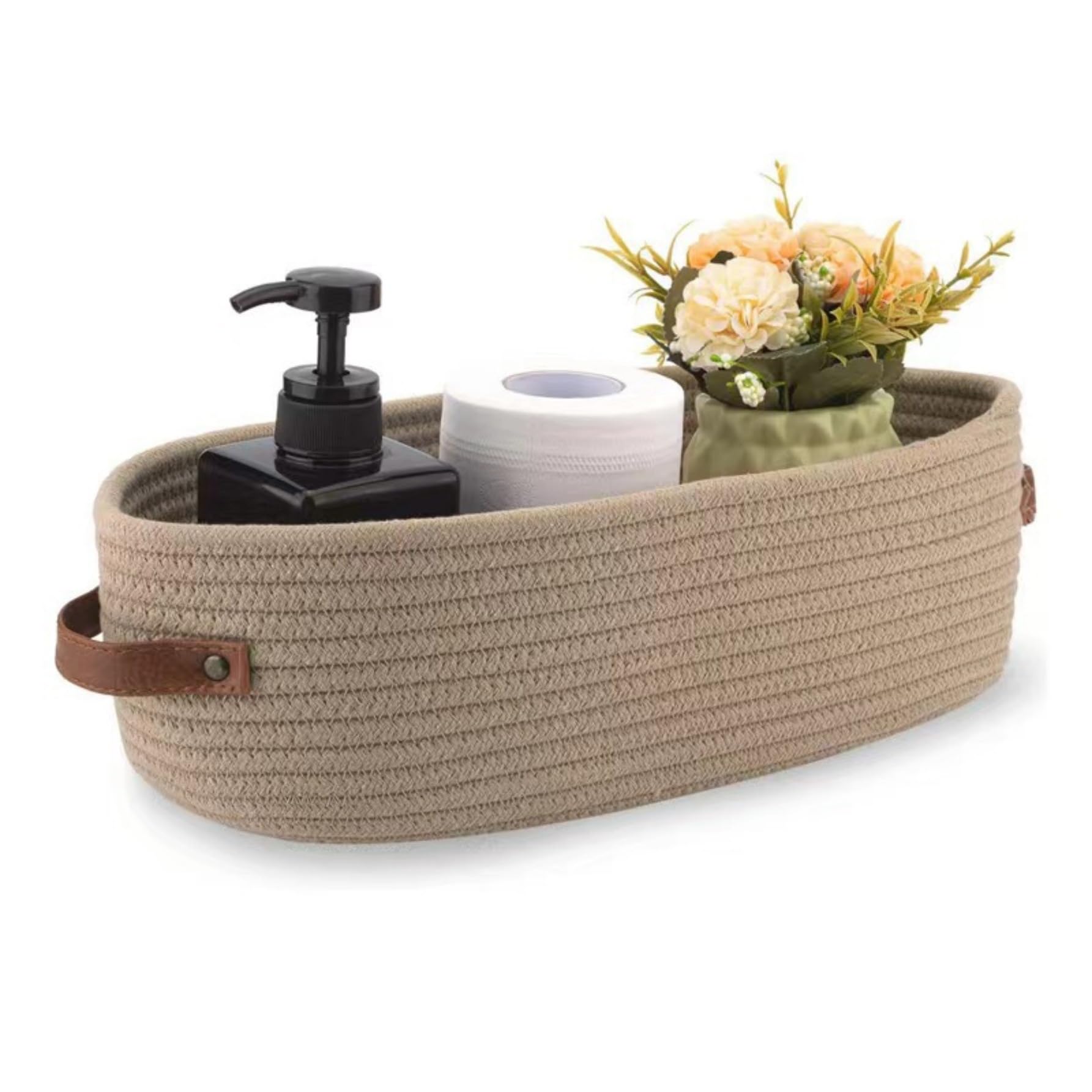Panier de rangement en corde de coton pour chambre d'enfant, salon et cosmétiques de salle de bain