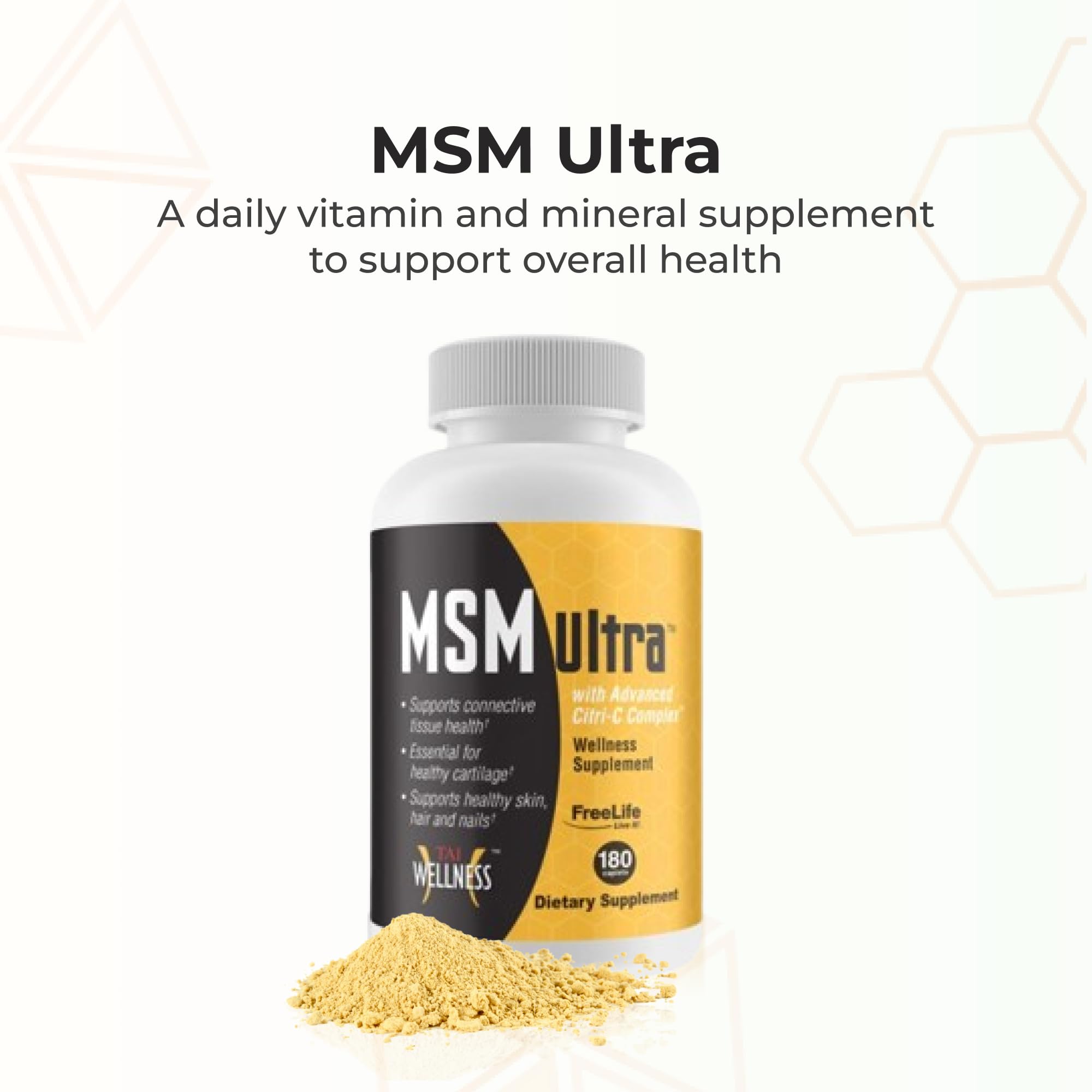 Youngevity Freelife MSM Ultra 3000 mg Vitamin C Supplement, 180 Capsules — Amazon image 2