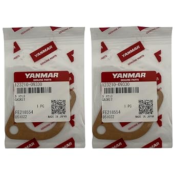 Yanmar 123210-09330 Genuine Gasket/Packing OEM Replacement Seal for Yanmar Engines S165 Applications, Set of 2