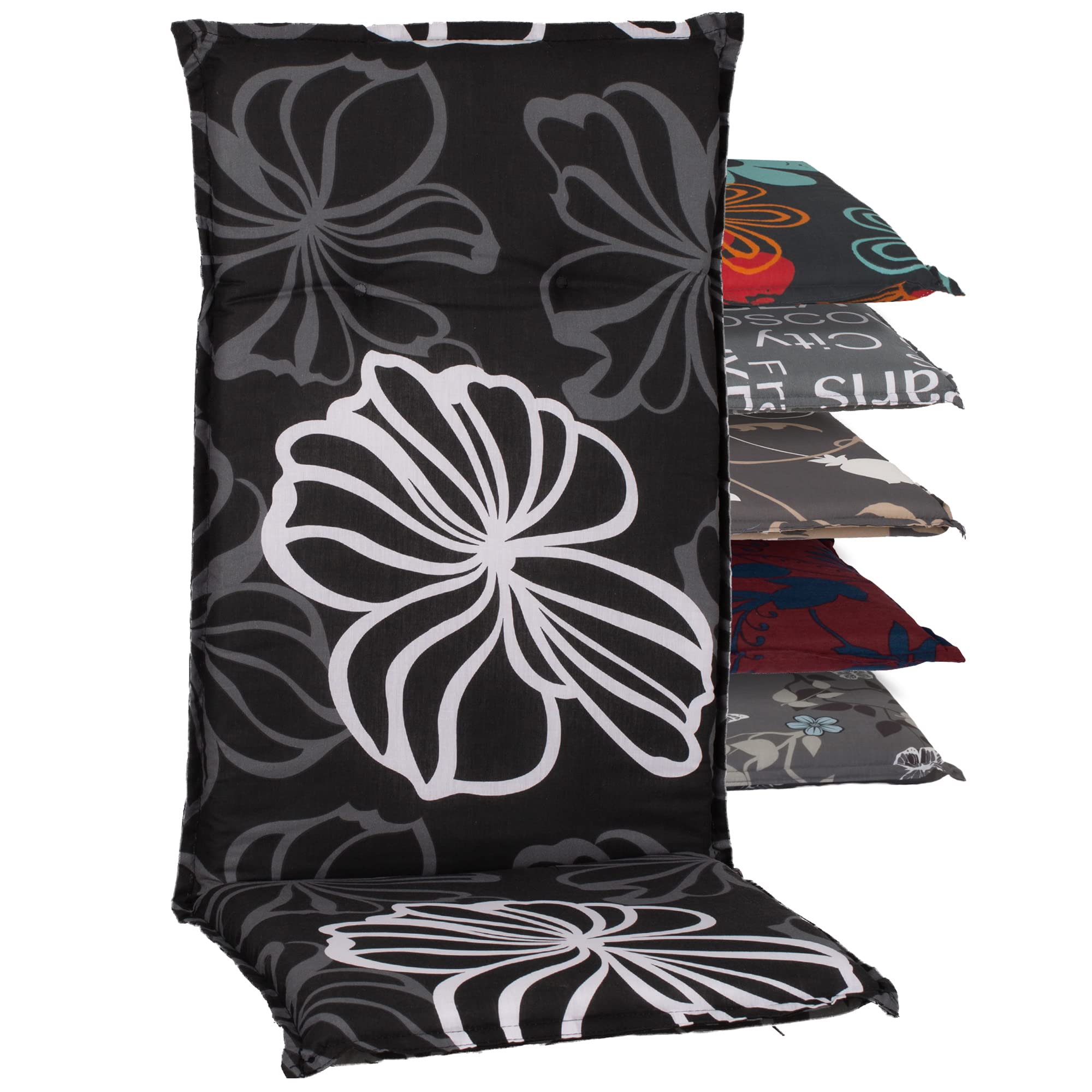Coussin de chaise à dossier haut beo M125 gris de 115x47x6 cm pour fauteuil de jardin confortable