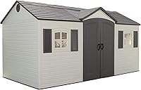 Lifetime 6446 15x8 Ft Outdoor Storage Shed Garden Building Desert Sand UV Protected Lockable