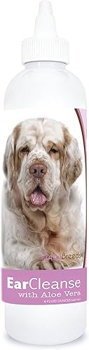 Healthy Breeds - Limpiador de oídos con aloe vera - Formulado por veterinarios para desodorizar limpiar secar y acidificar el canal auditivo - Suave