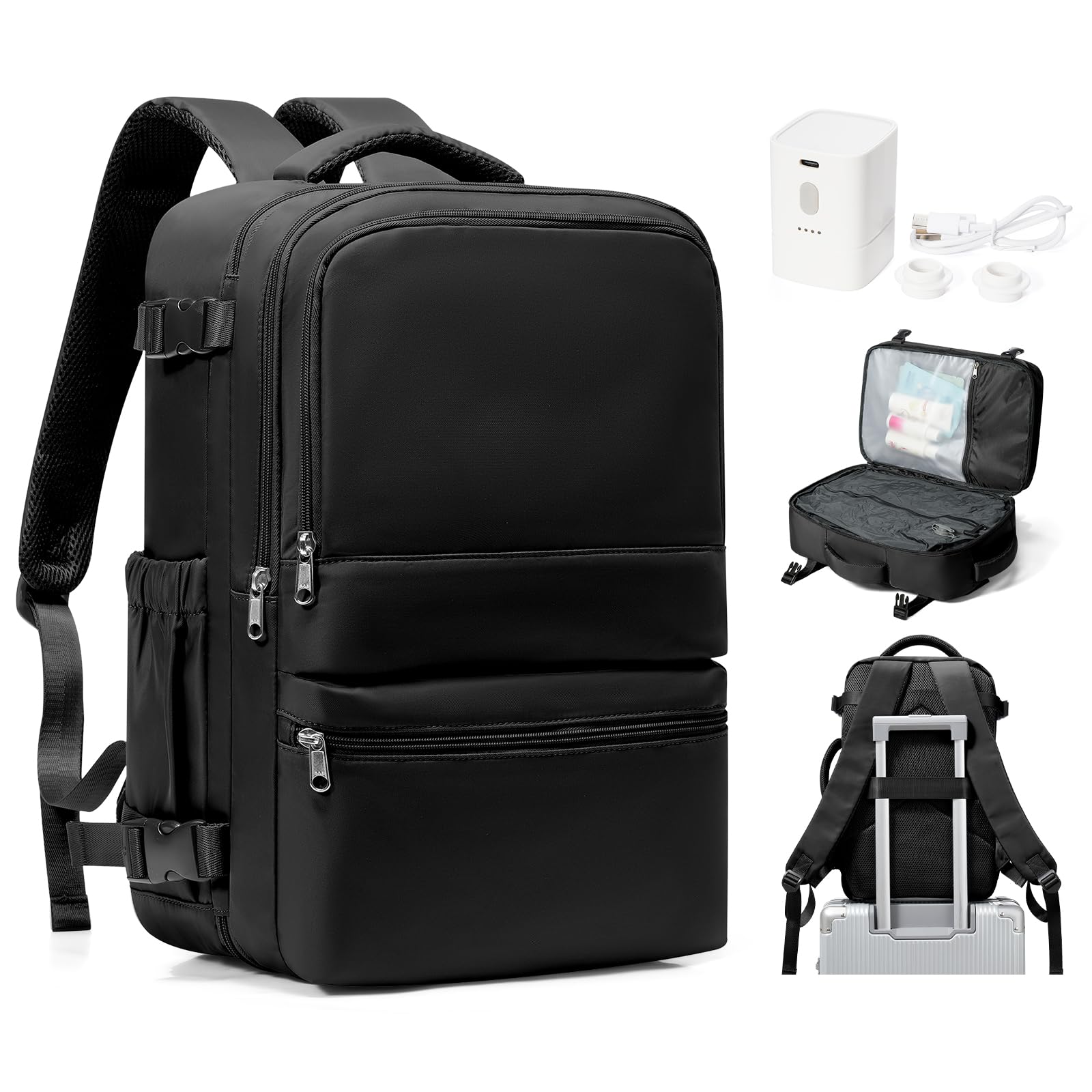Handgepäck Rucksack Damen Travel Backpack 40x20x25 für Ryanair Reiserucksack Daypacks Mädchen Rucksack Wasserdicht Business Rucksack Damen Weekendertasche Schwarz