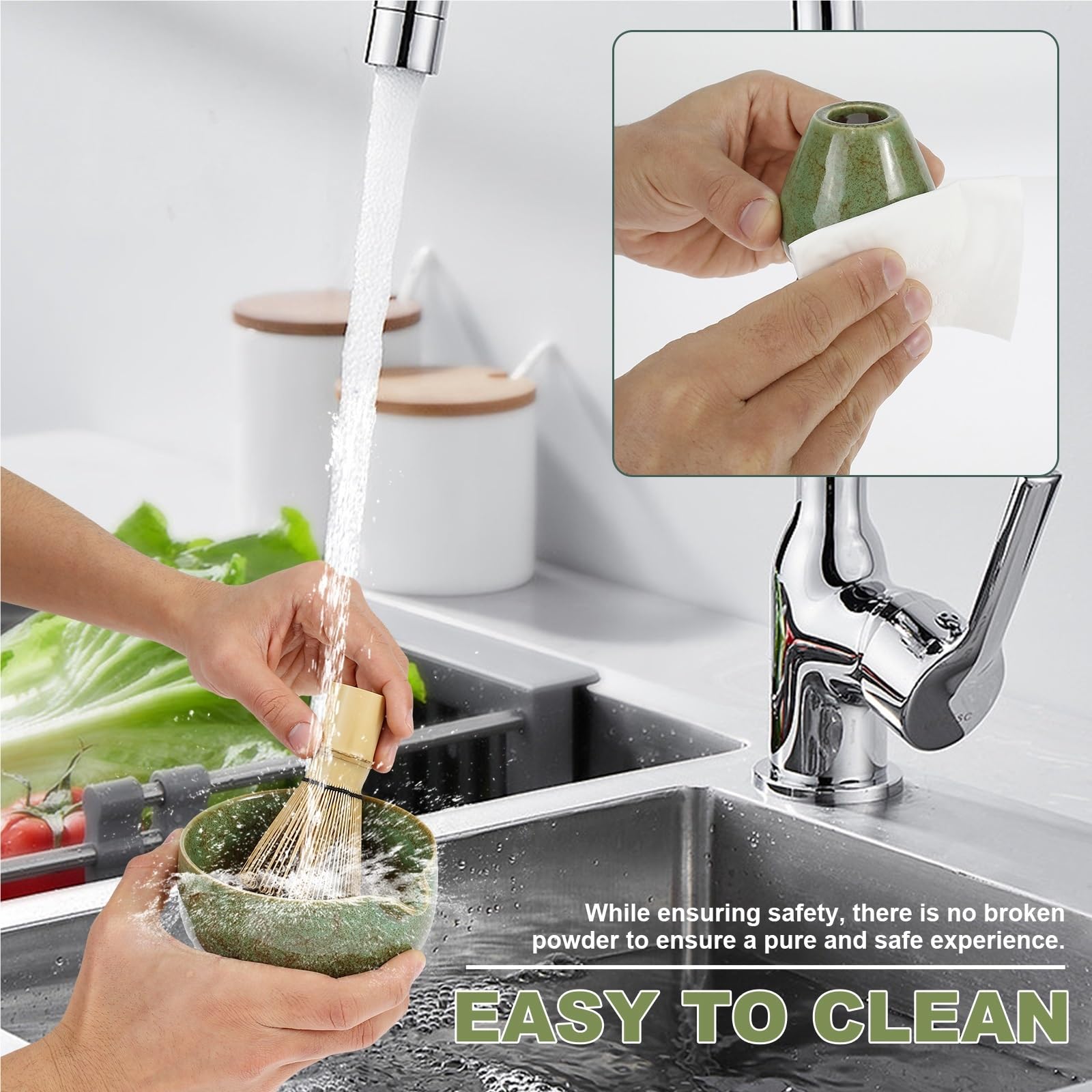 Juego de 7 batidores for matcha, fácil limpiar, versátil, con tazón y colador. Incluye un kit resistente Te matcha kit