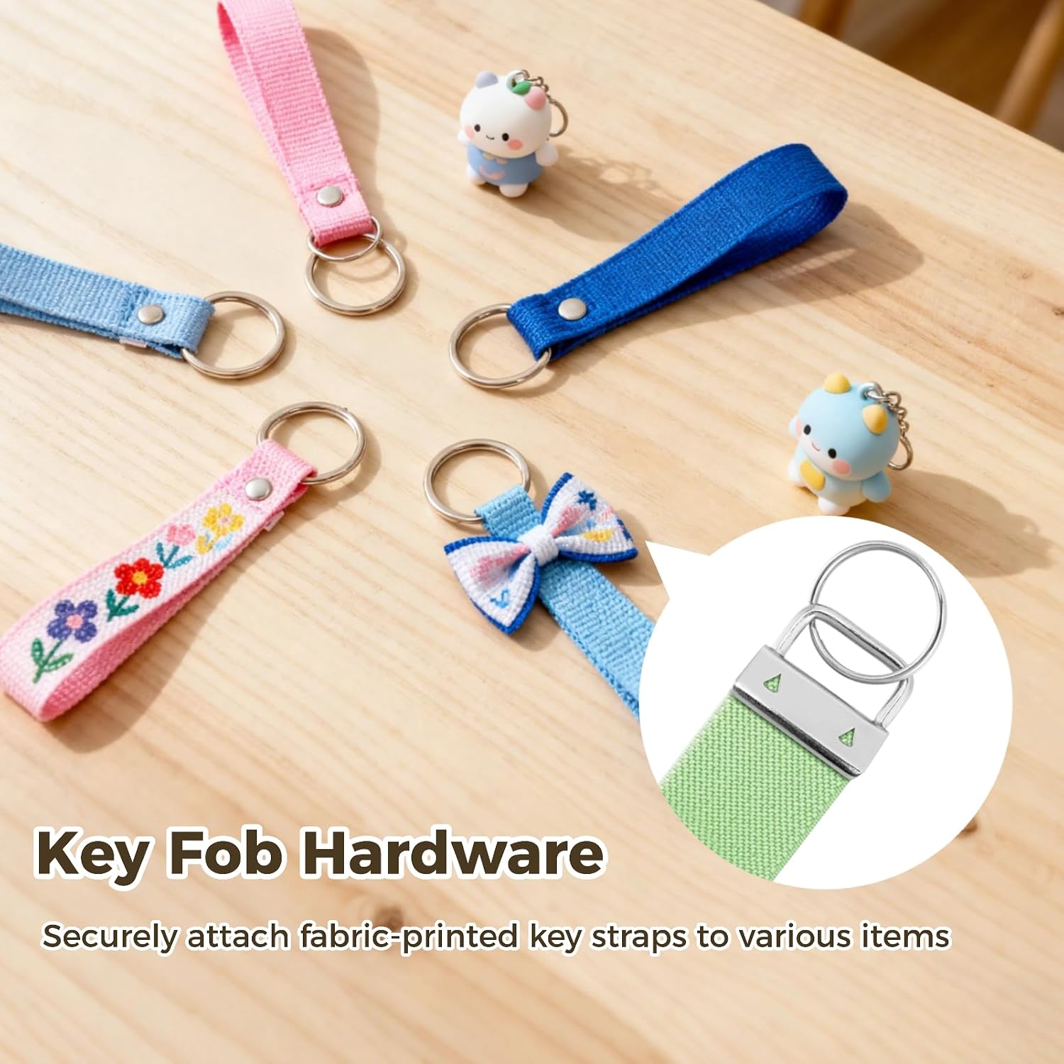150 Pcs 1.06 Inch Silver Key Fob Hardware, Long-Lasting Metal Key Chain Webbing Clips with Reinforced Key Rings, Perfect for Wristlet Lanyards, Keychain DIY Crafts, and Bulk Key Accessories