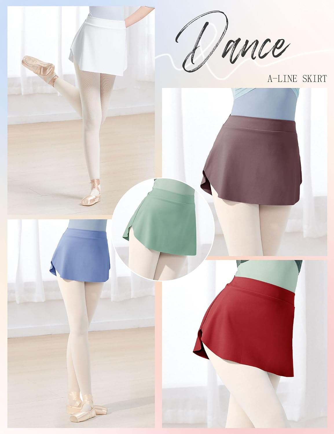 Women Dance Wrap Pull-On Skirts Elastic Mini Skirt for Dancing