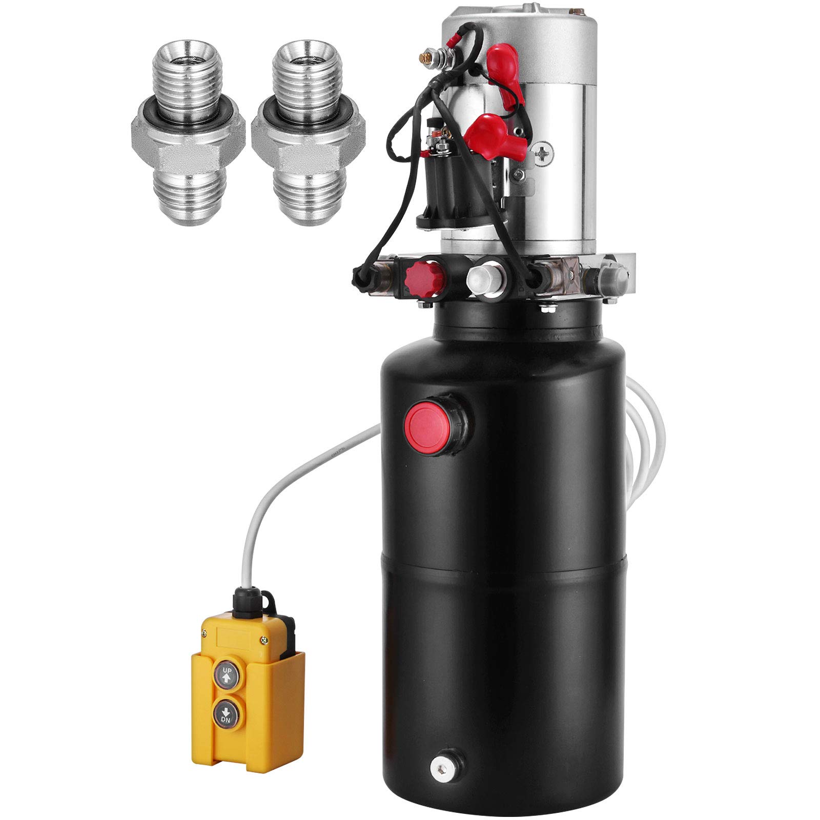 VEVOR Pompa Idraulica 8 Litri a Doppio Effetto 12V CC 8 Litri Serbatoio in Acciaio Industriale, Pompa Idraulica per Fabbriche in Miniere, Fonderie, Produttori di Macchinari e Fabbriche di Montatori.