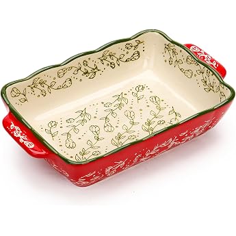 Small Casserole Dish Ceramic Casserole Dish 1-2 Person Baking Dish Oven Dish with Ceramic Handles Small Oven for Lasagna Tiramisu Baking Mould