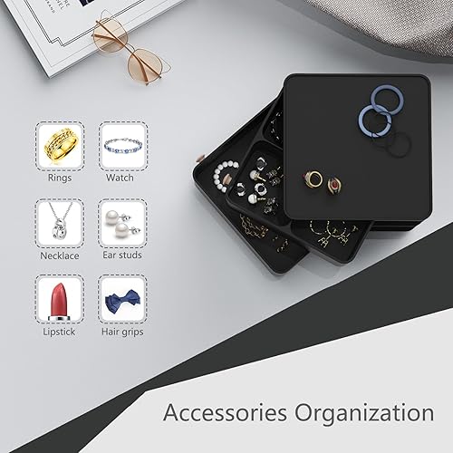 Miniatura 3 de Organizador de maquillaje giratorio, vitrina de cosméticos con soporte para pinceles, bandeja de perfume, carrusel de almacenamiento multifunción