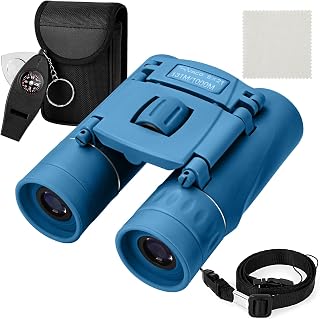 Ryaco Fernglas für Anfänger, 8x21 Starke Vergrößerung Klein Stoßfestes, HD Feldstecher für Anfänger und Amateure Jahre Ostergeschenk Vogelbeobachtung, Sightseeing, Camping,Blau