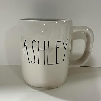 Rae ASHLEY NAME MUG White Ceramic Coffee Cup with Large Lettering | Tea Cup, Hot Cocoa Mug, Kitchenware | Personalized Name Mug, Collectible | CHRISTMAS, BIRTHDAY & MOTHERS DAY - Dunn By Magenta