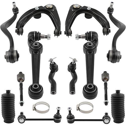 maXpeedingrods 14Pc Front Suspension Kit for 2007-2009 Ford Fusion Lincoln MKZ Mercury Milan, 2010 Fusion Sport, Lower Upper Control Arms w/Ball Joints Sway Bar End Links Tie Rod Ends Boots