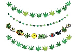 4 Pcs Weed Party Garland Decorations: Pot Leaves Envy