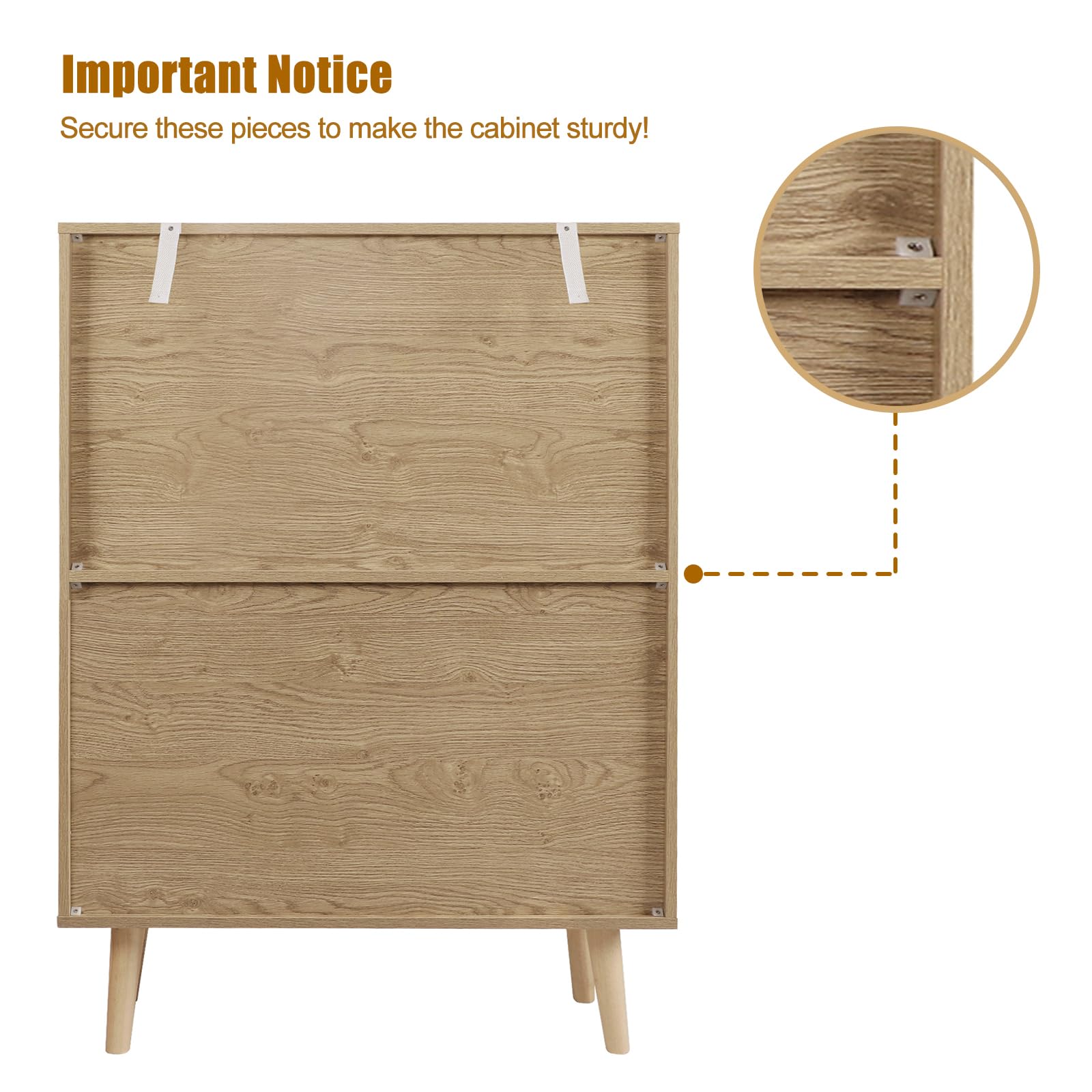Natur Rattan Küchenschrank, Sideboard mit 2 Türen, Buffetschrank für Küche Aufbewahrungsschrank Möbel, Konsolentisch Kaffeebarschrank TV-Ständer für Wohnzimmer, Esszimmer, Flur