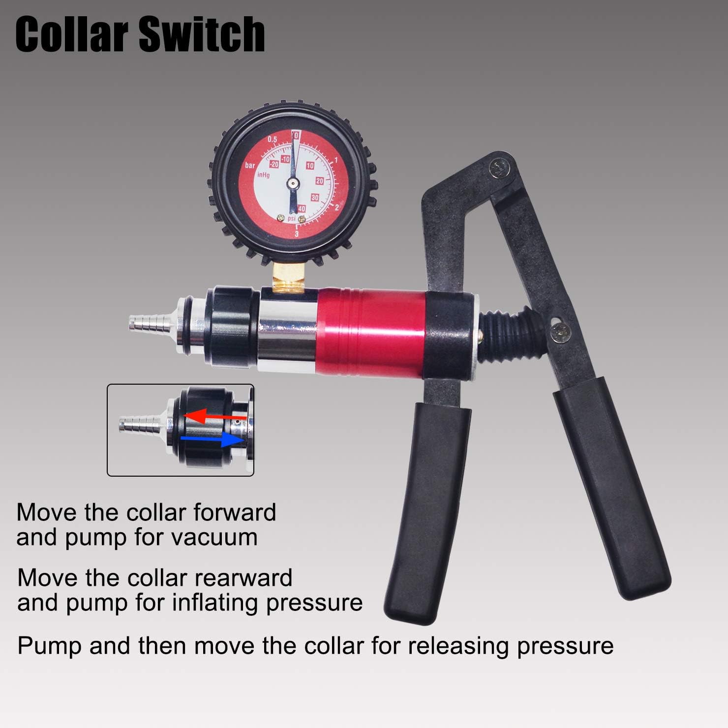 YSTOOL Hand Held Vacuum and Pressure Pump Brake Clutch Fluid Bleeder Tool Kit Oil Change Power Steering Fluid Bleeding Set with Pressure Gauge Jar Adapters for Auto Car Truck Motorcycle Use Blue Case
