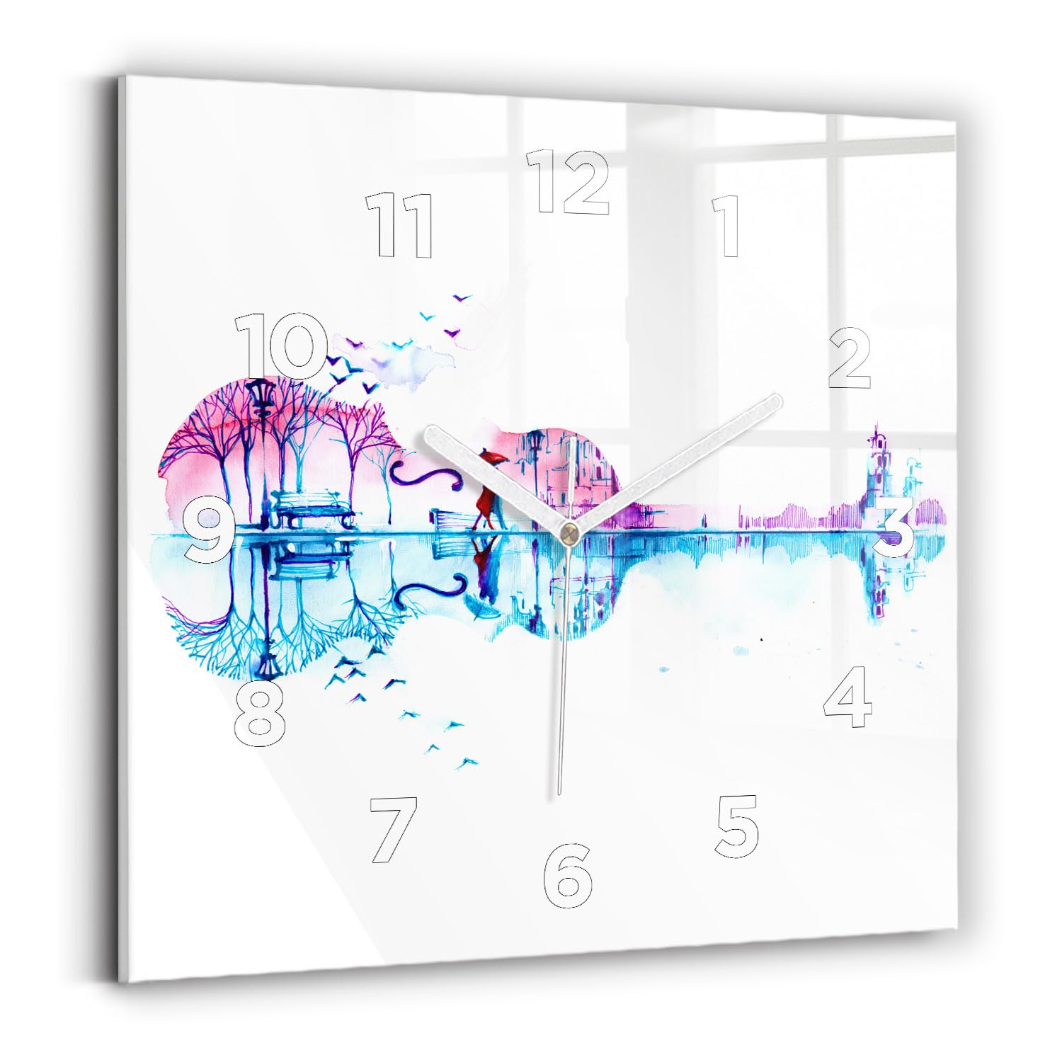 Horloge murale silencieuse 30x30 cm à affichage analogique et design moderne moderne