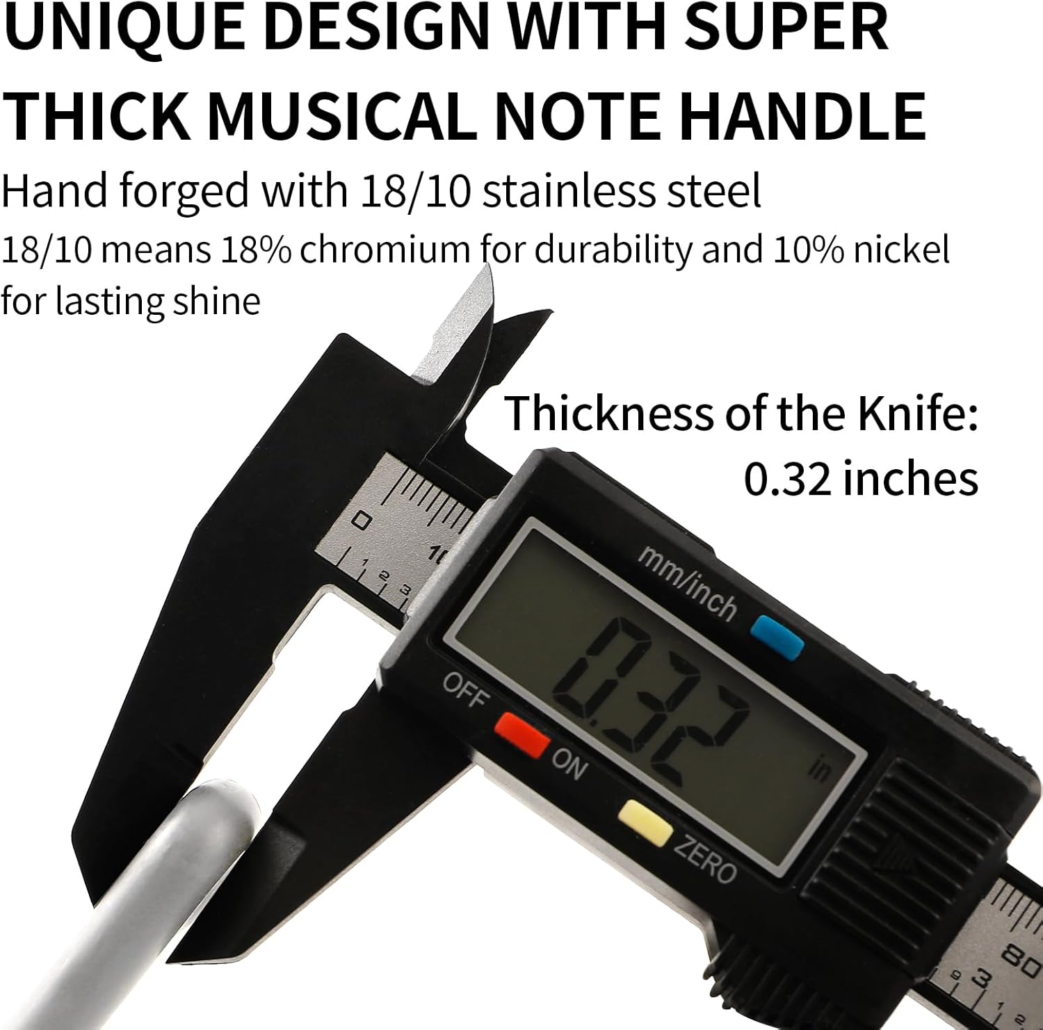 18/10 Stainless Steel Flatware, Silverware Set Combo with Musical Note Tail Design, Dishwasher Safe, 40-Piece Cutlery Service for 8, Daily Use & Dinner Party