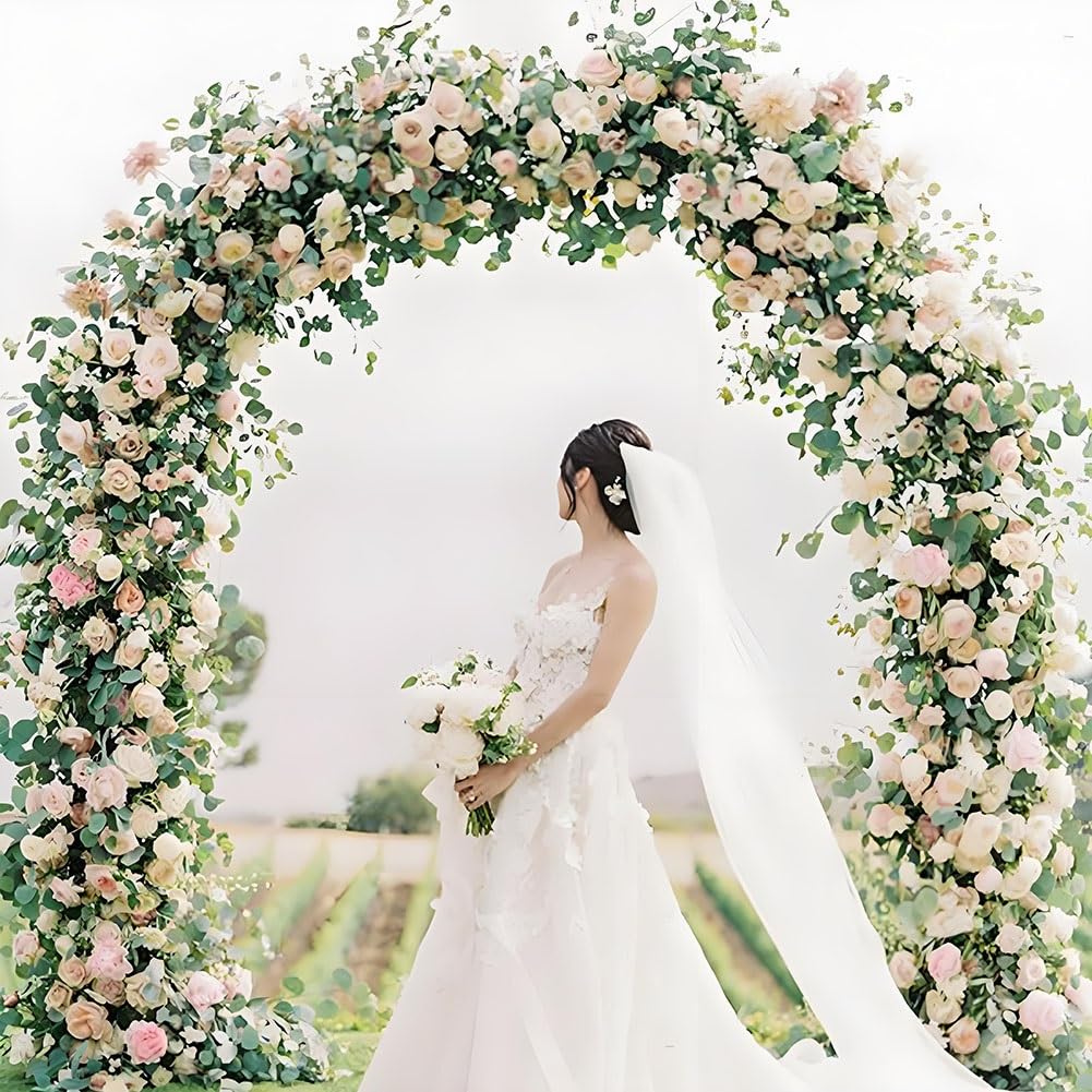Arco de Gar con base de enrejado de rosas trepadoras para ceremonias de boda, ancho 120/160/180/200/240/260/280/300 cm en negro, blanco y verde (350 x 220 cm)