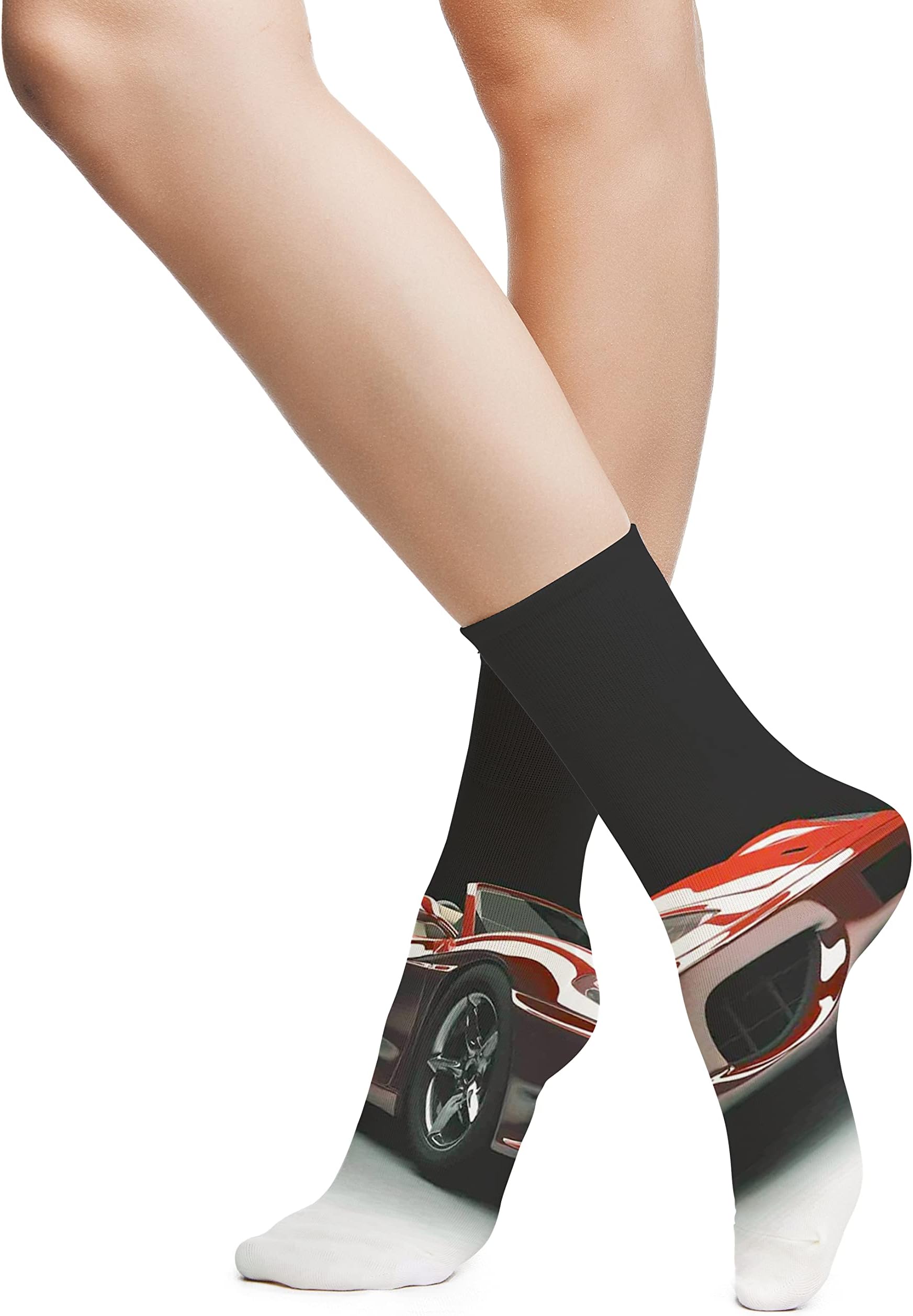 Fashion Compression Socks,Performance Polyester Cushioned Athletic Crew Socks for Running,Athletic