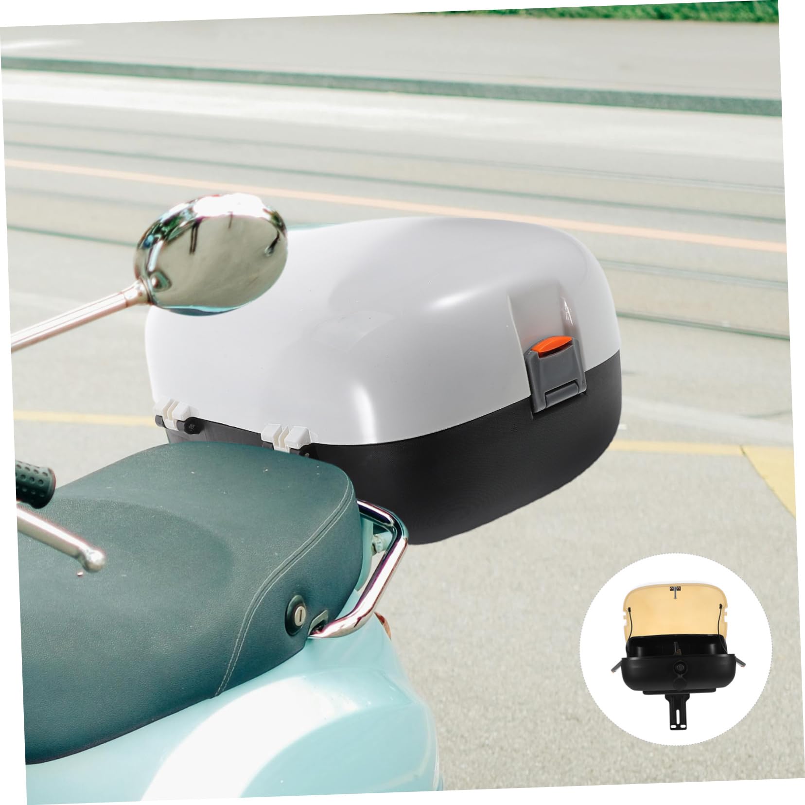 MAGICLULU Coffre Arrière De Étanche Top Case pour Scooter Électrique Coffre De Rangement pour Et Blanc