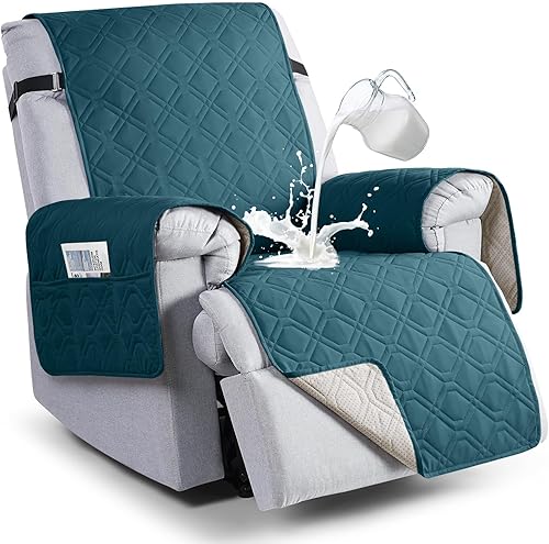 Miniatura 16 de VANSOFY Fundas 100% impermeables para sillas reclinables, funda antideslizante para sillas reclinables, protector de muebles con bolsillo, correas