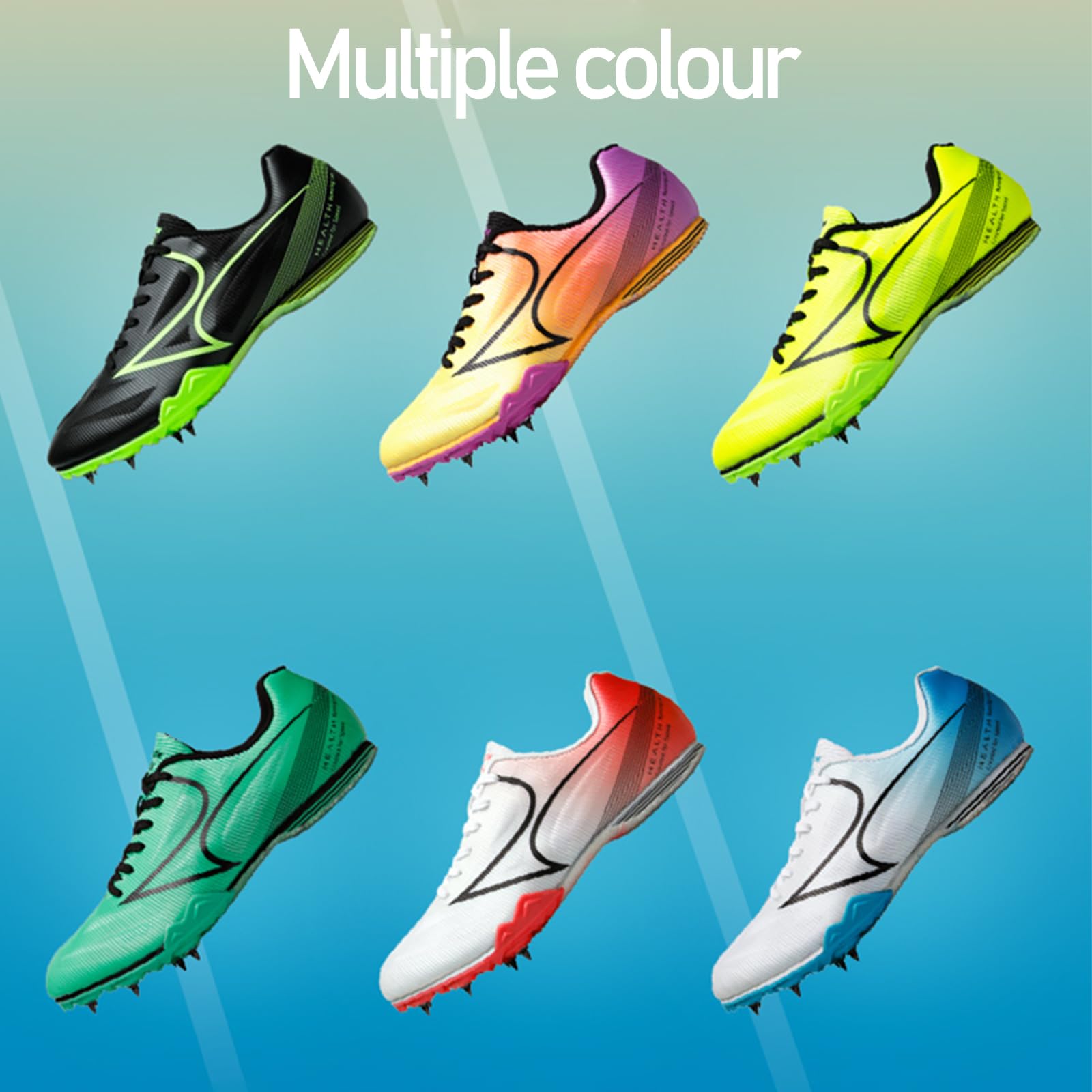 Scarpe Chiodate Atletica Leggera,Chiodate da Scarpe da Pista,Junior Spikes,Antiscivolo con Punte,Unisex,Antiscivolo,con Punte E Stampa,Traspiranti Unisex Buffer Leggero per Studenti