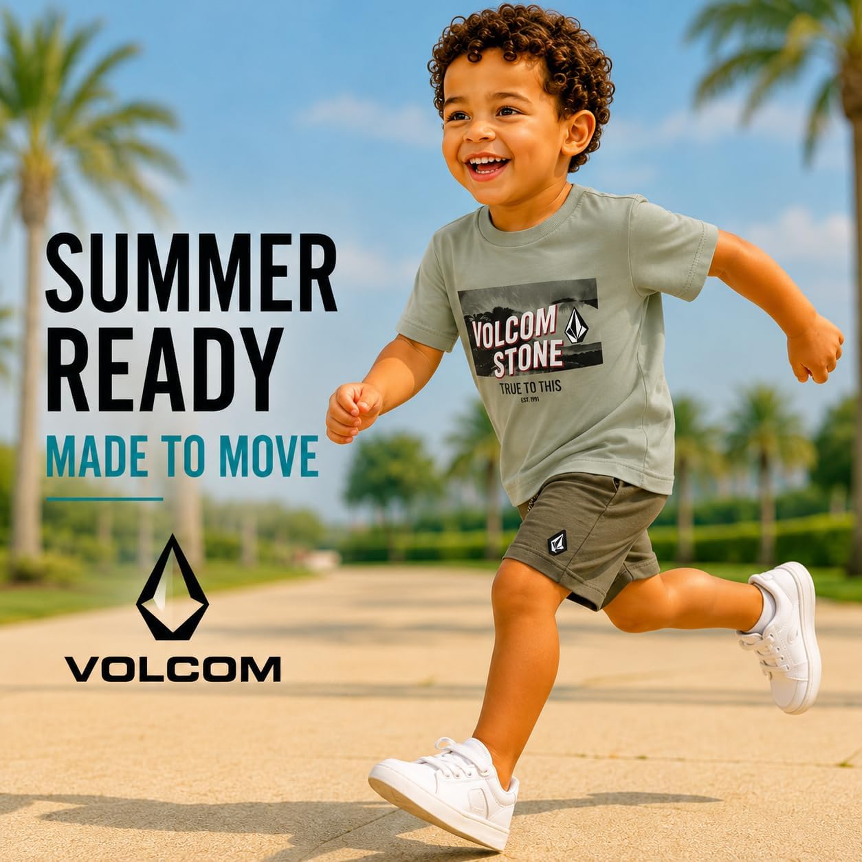 Volcom Toddler Baby Boys Graphic Tee & Shorts 2-Piece Summer Set