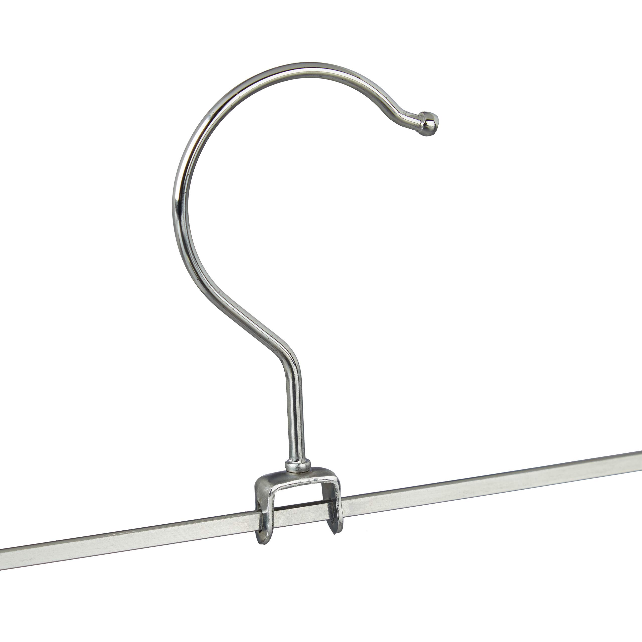 Relaxdays Appendini per pantaloni, gonne, metallo set da 10 grucce con clip regolabili HxLxP: 9x35,5x2,5 cm argento/nero
