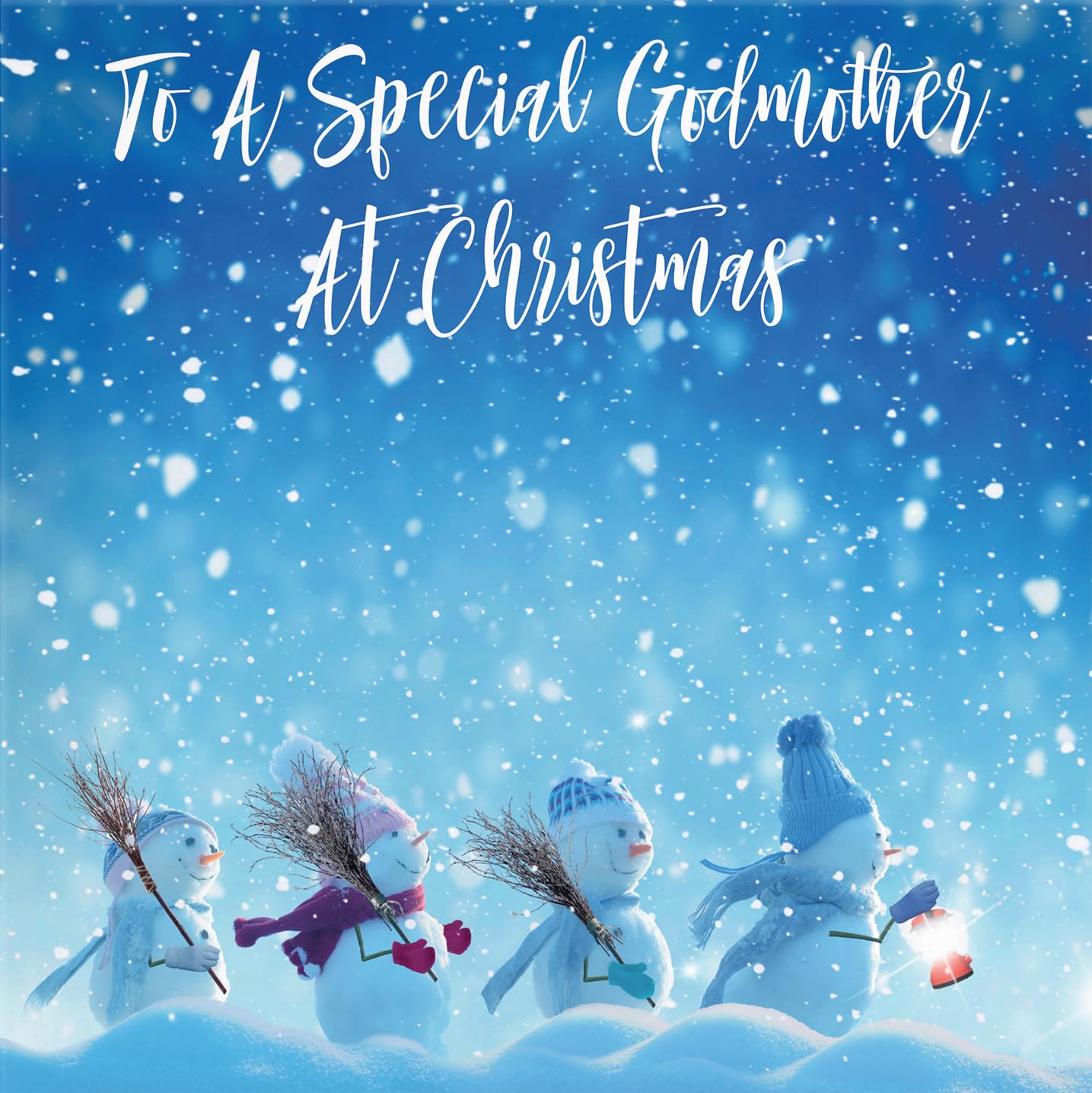 Hunts England - Godmother Christmas Card - To A Special Godmother At Christmas - Snow People Collection - Fun Card - Image 2